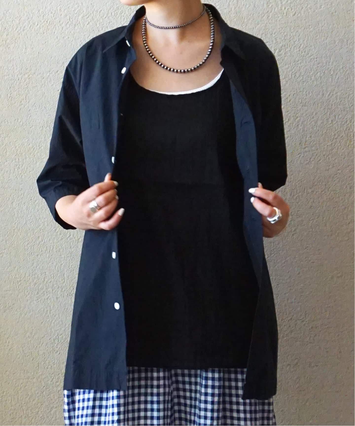 maison de soil 】LINEN / COTTON U-NECK TANK TOP（シャツ／ブラウス