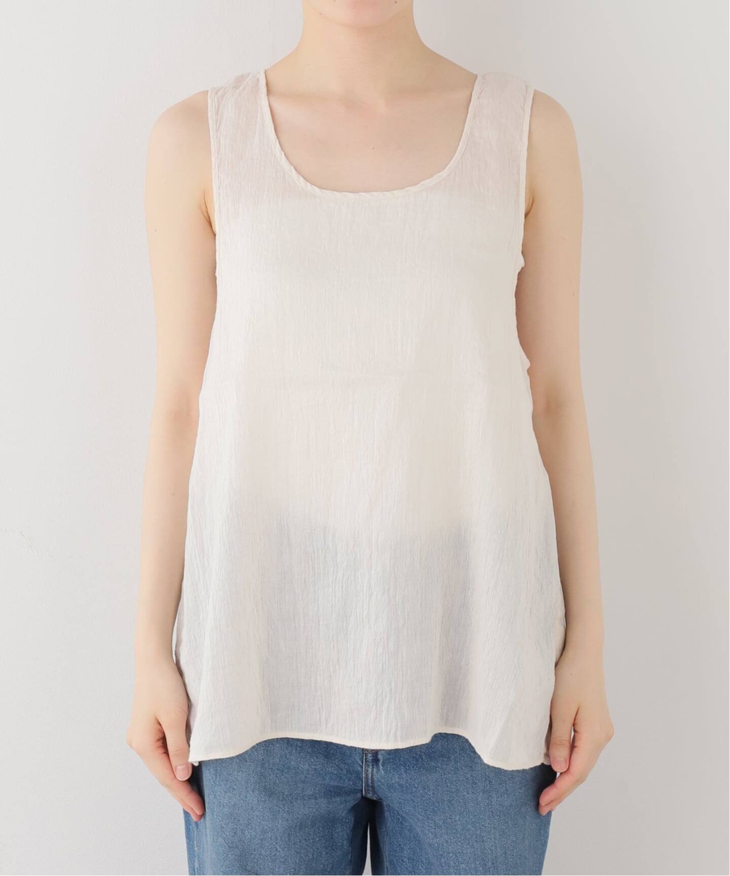 maison de soil 】LINEN / COTTON U-NECK TANK TOP（シャツ／ブラウス 