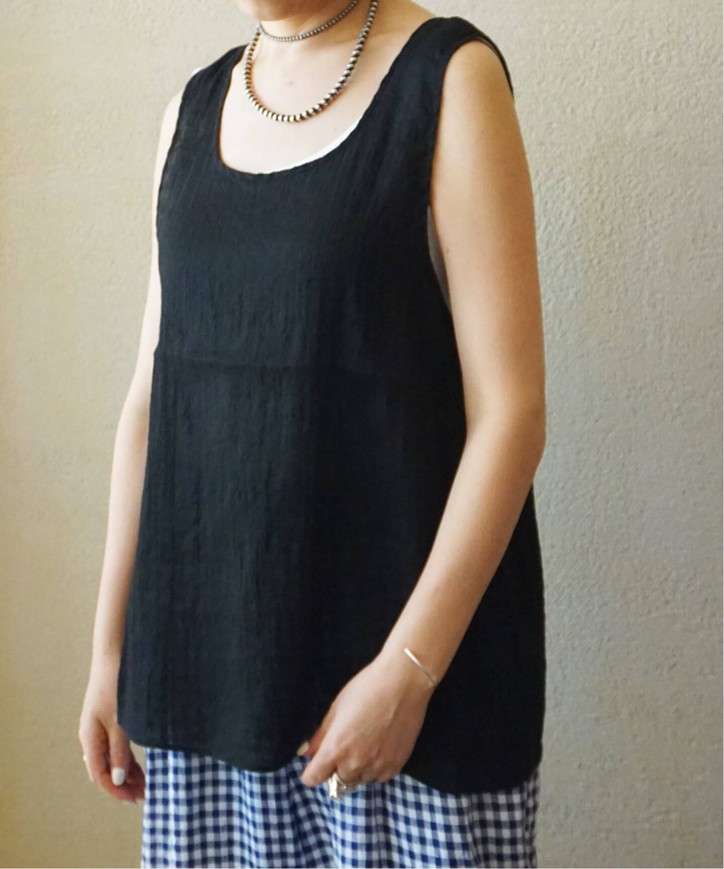 maison de soil 】LINEN / COTTON U-NECK TANK TOP（シャツ／ブラウス 