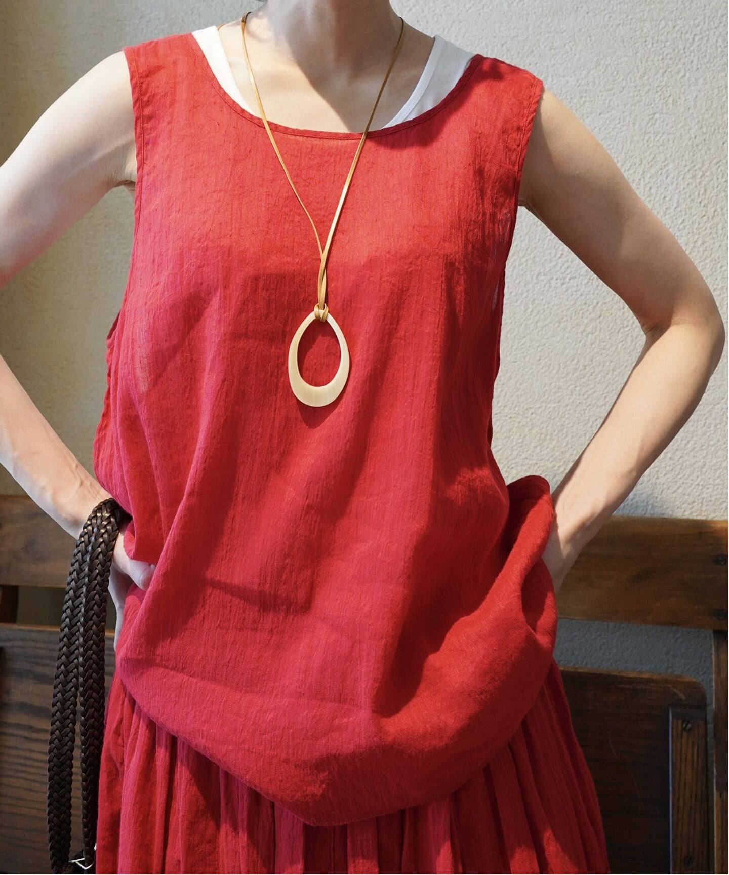 maison de soil 】LINEN / COTTON U-NECK TANK TOP（シャツ／ブラウス 