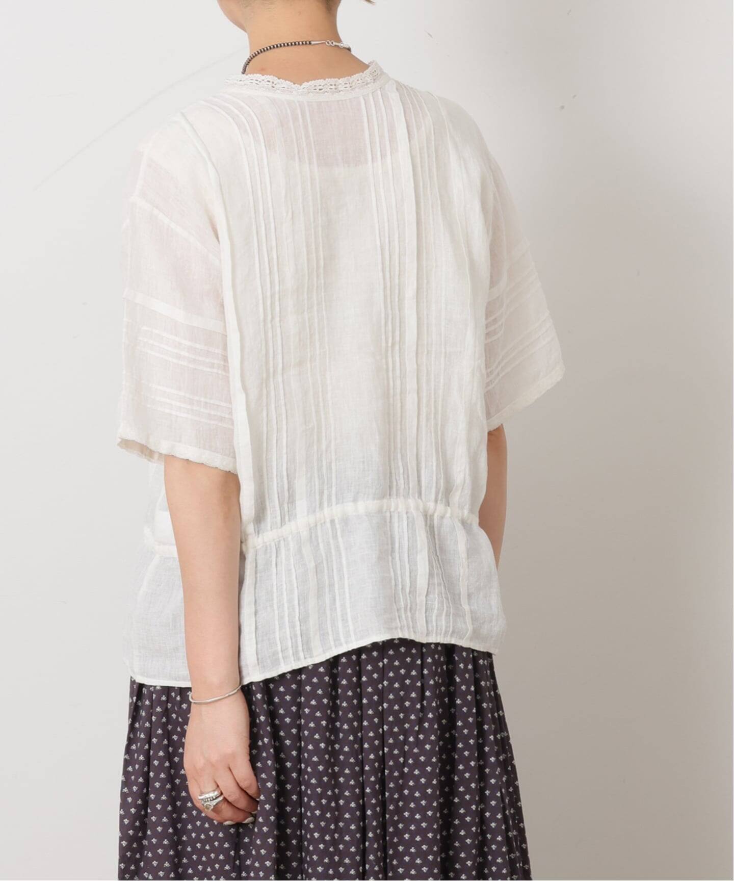 maison de soil】 LINEN LACE PINTUCK 2WAY SHIRT（シャツ／ブラウス 