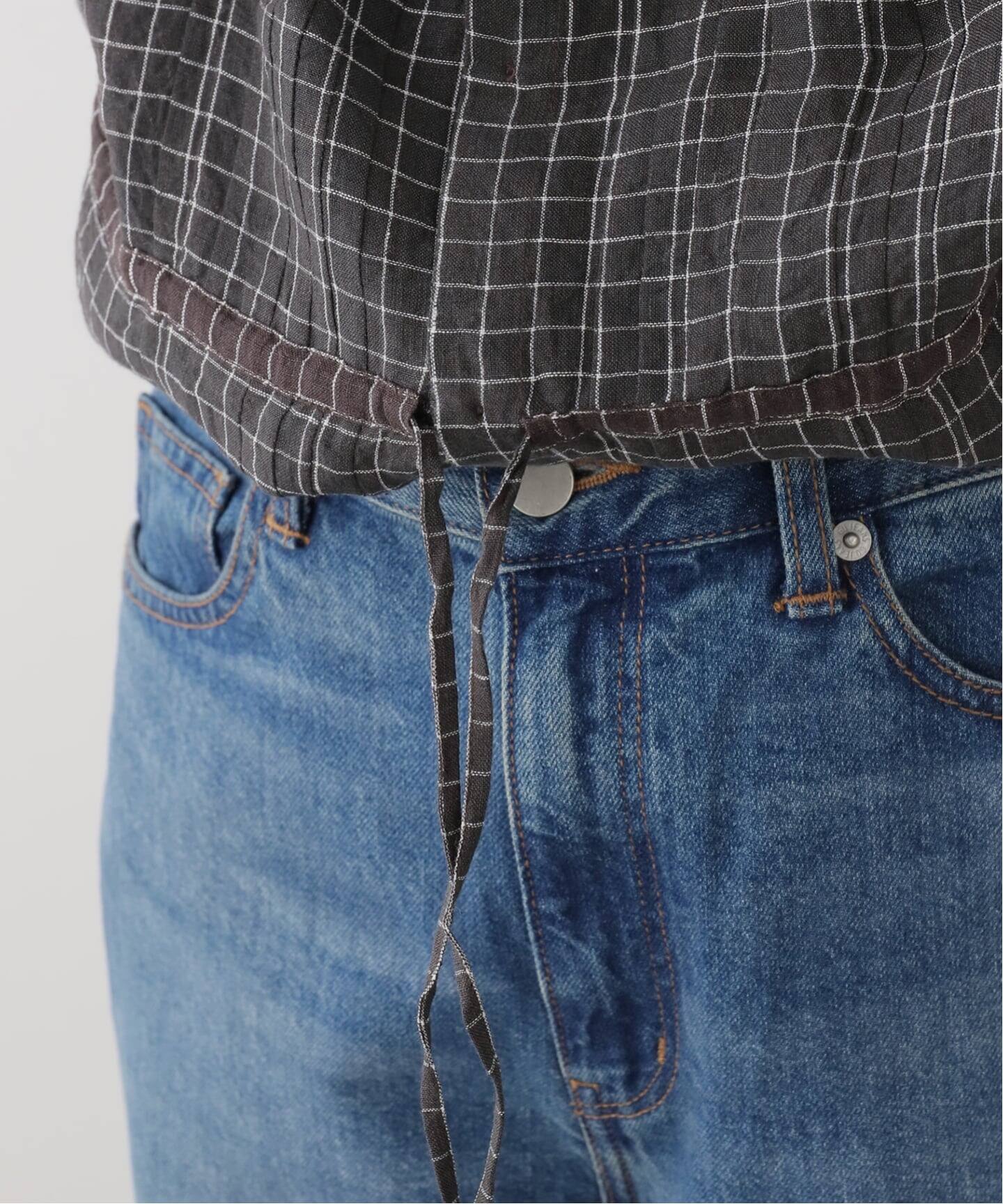 maison de soil】 LINEN CHECK LACE PINTUCK 2WAY SHI（シャツ