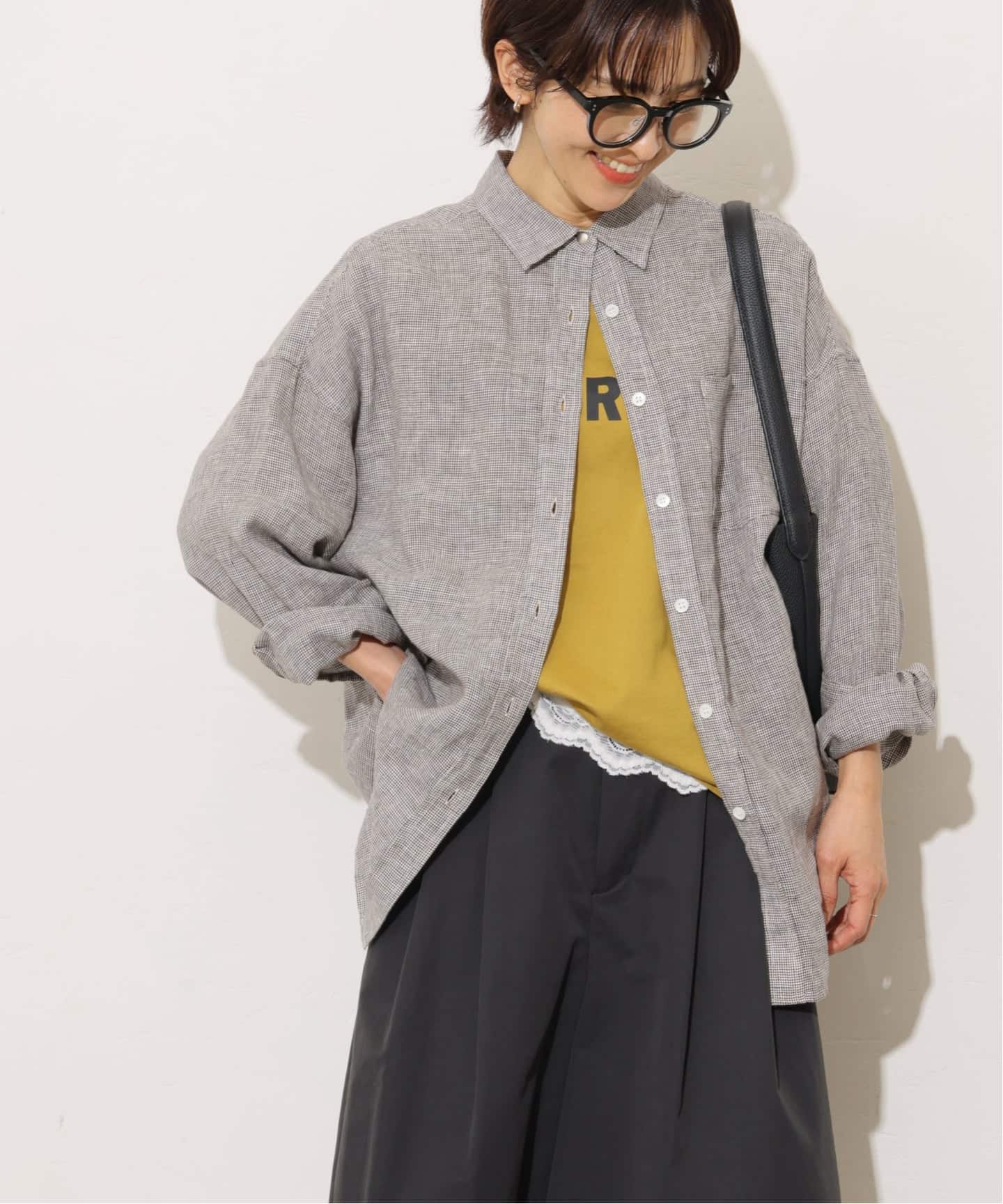 フレンチリネンオーバーシャツ No.66フレンチリネンオーバーサイズシャツ（シャツ／ブラウス