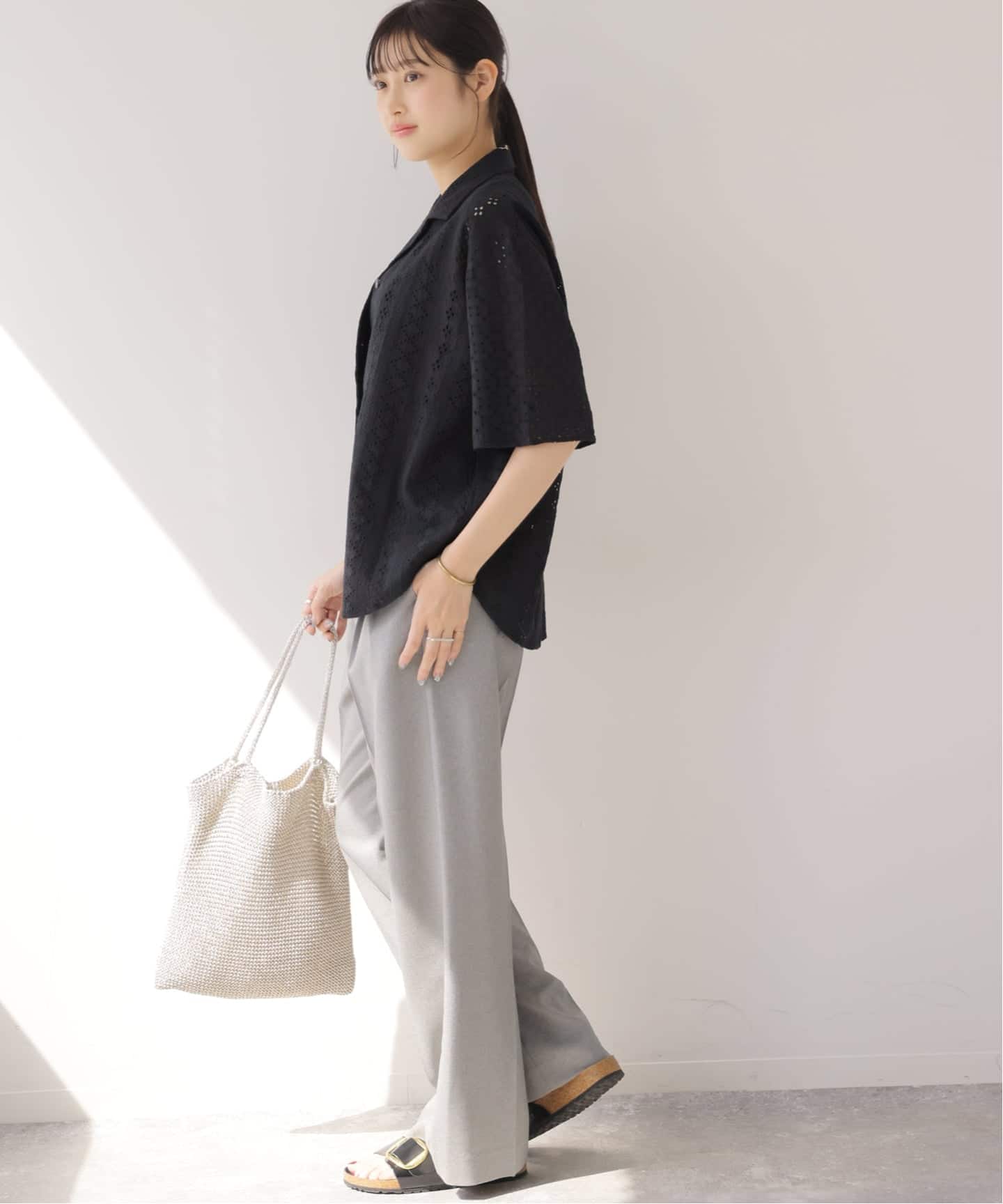 一部WEB限定追加》コットンカットワーク刺繍開襟シャツ（シャツ