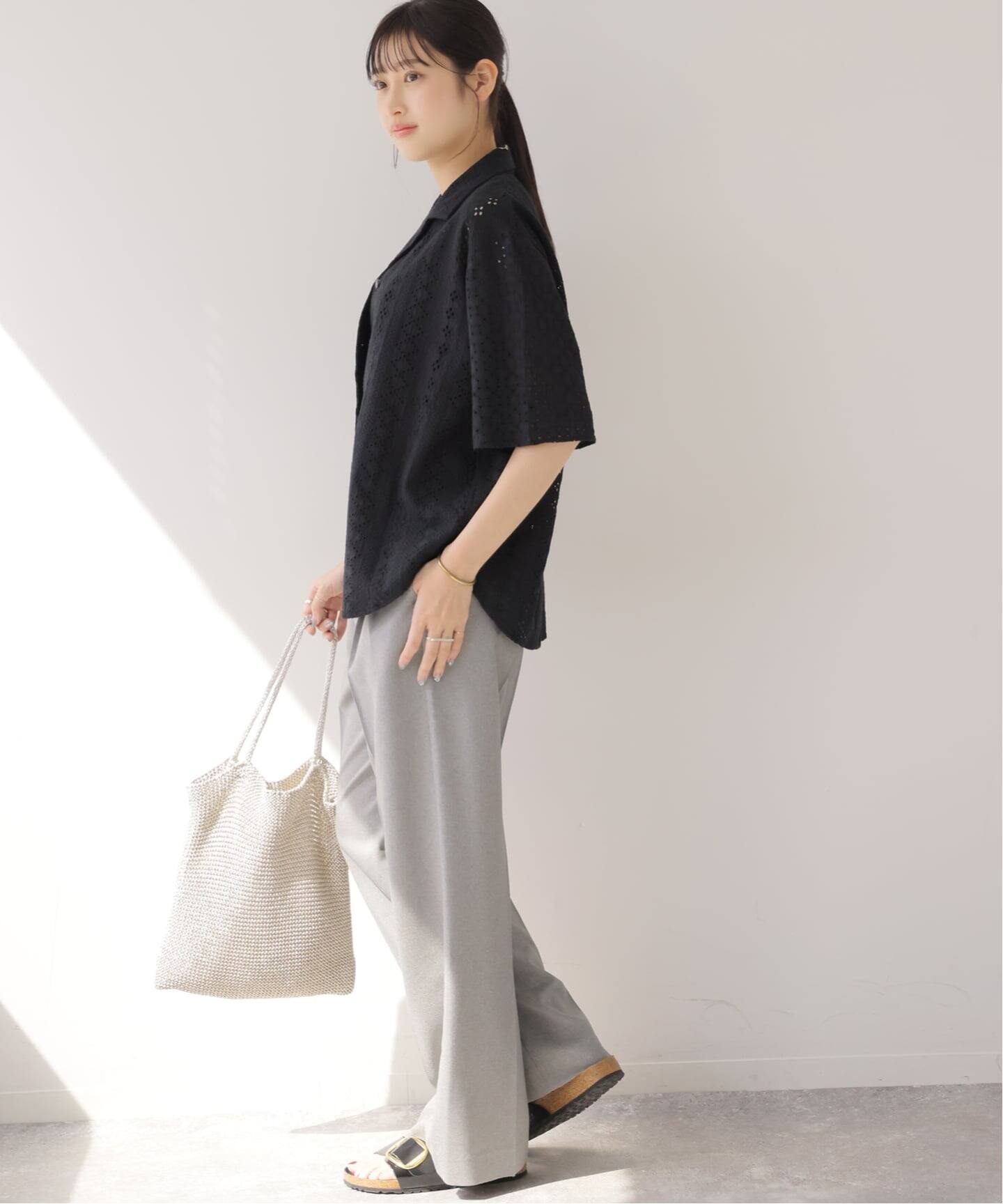 一部WEB限定追加》コットンカットワーク刺繍開襟シャツ（シャツ 