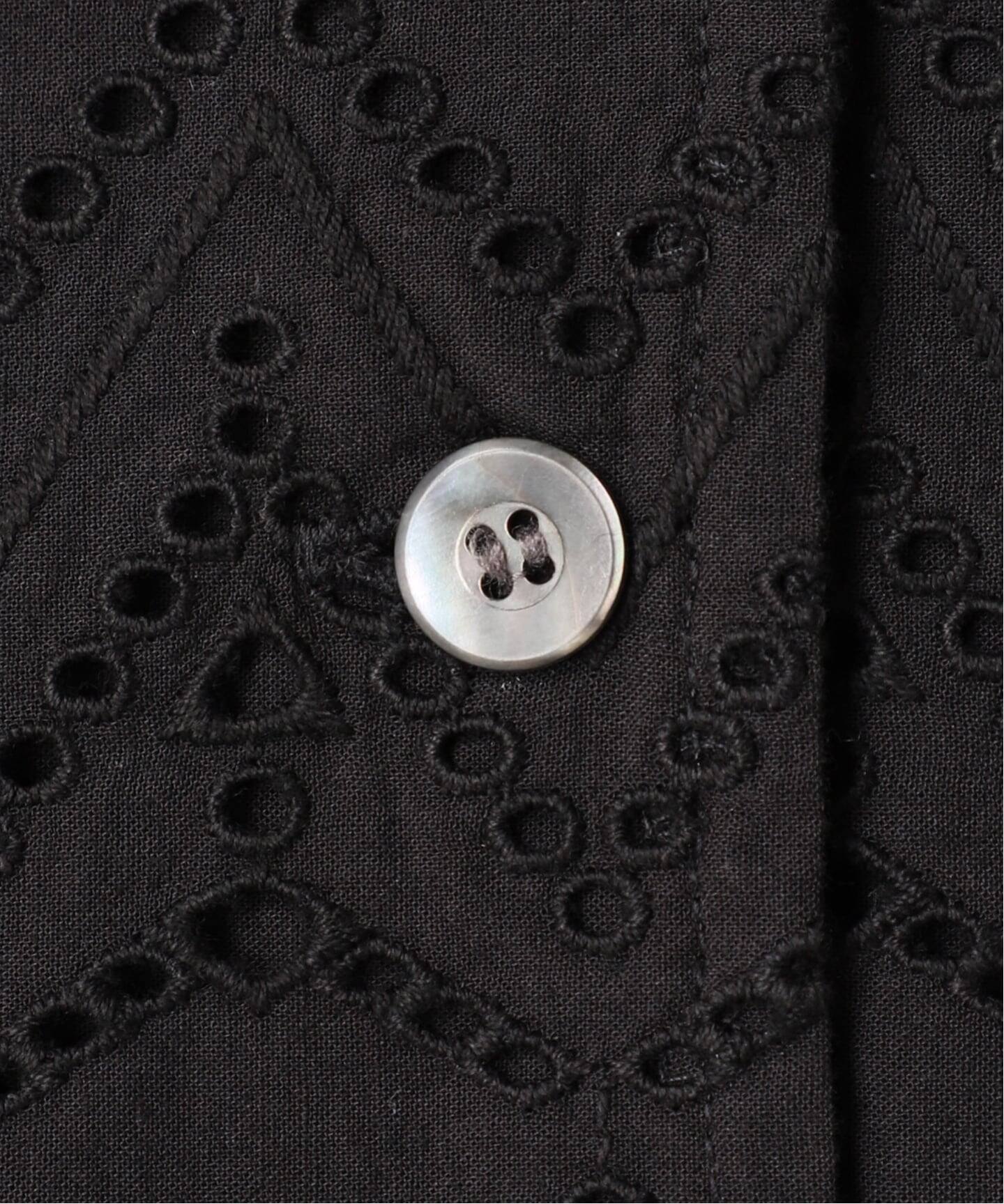 一部WEB限定追加》コットンカットワーク刺繍開襟シャツ（シャツ 
