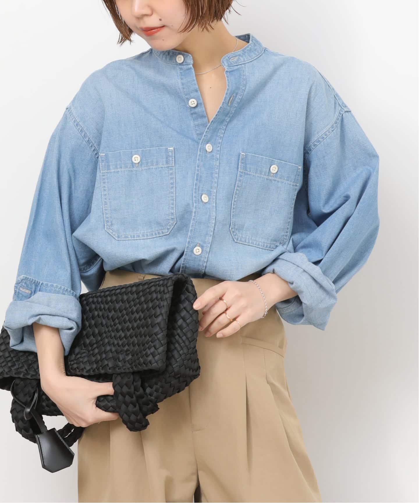 デニムバンドカラーシャツ（シャツ／ブラウス）｜JOURNAL STANDARD