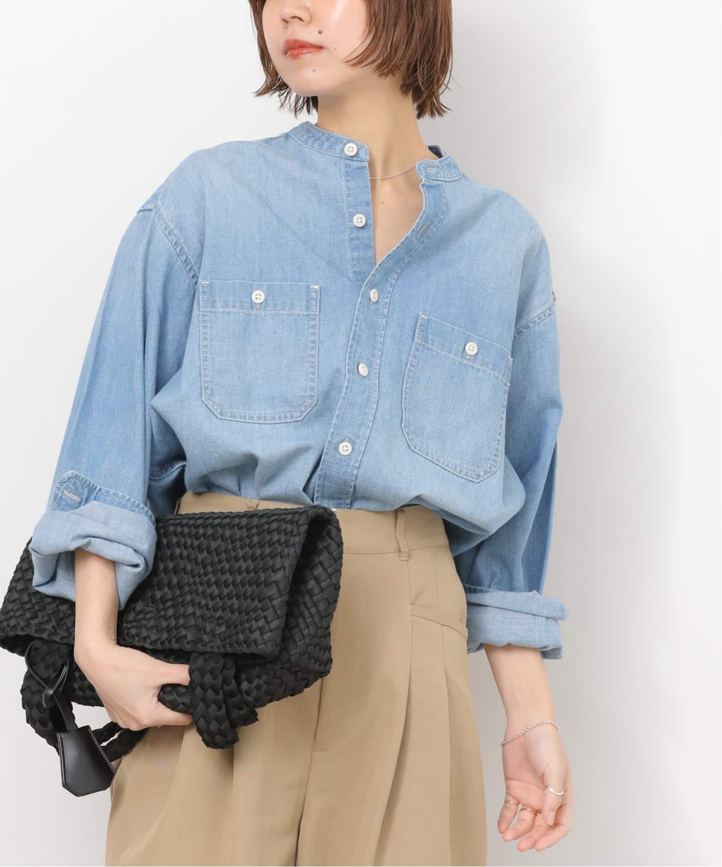 デニムバンドカラーシャツ（シャツ／ブラウス）｜JOURNAL STANDARD