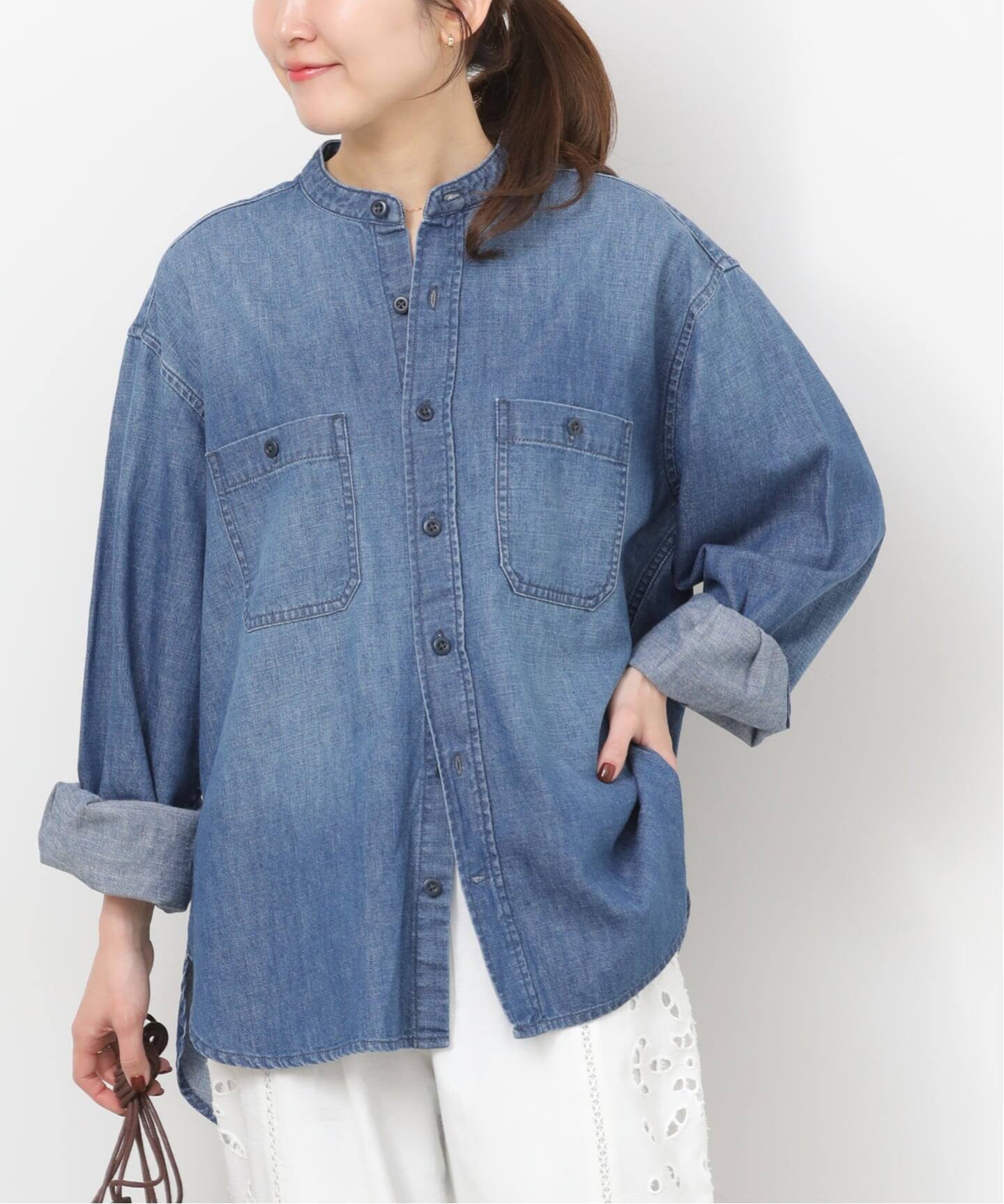 デニムバンドカラーシャツ（シャツ／ブラウス）｜JOURNAL STANDARD 