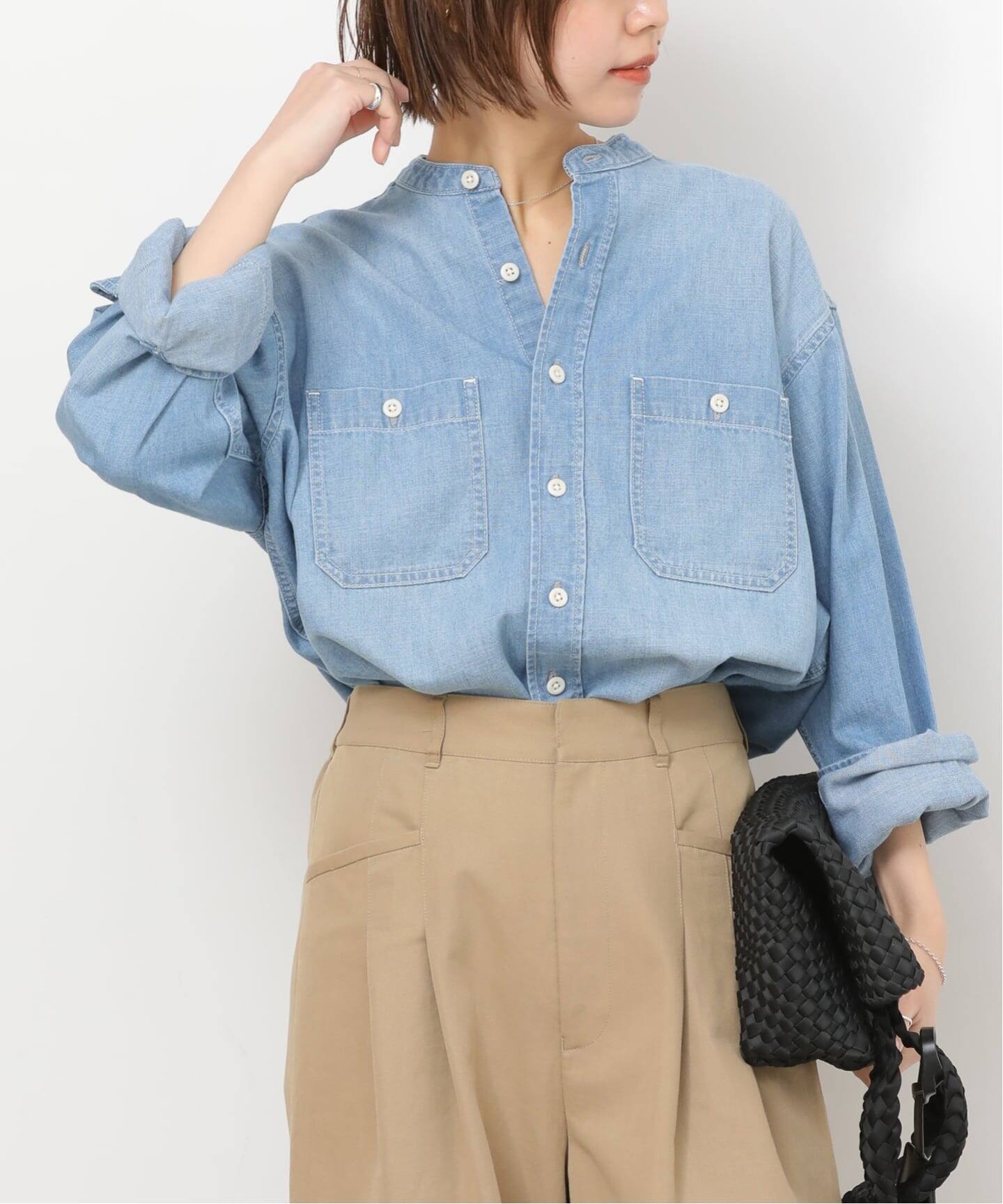 デニムバンドカラーシャツ（シャツ／ブラウス）｜JOURNAL STANDARD 