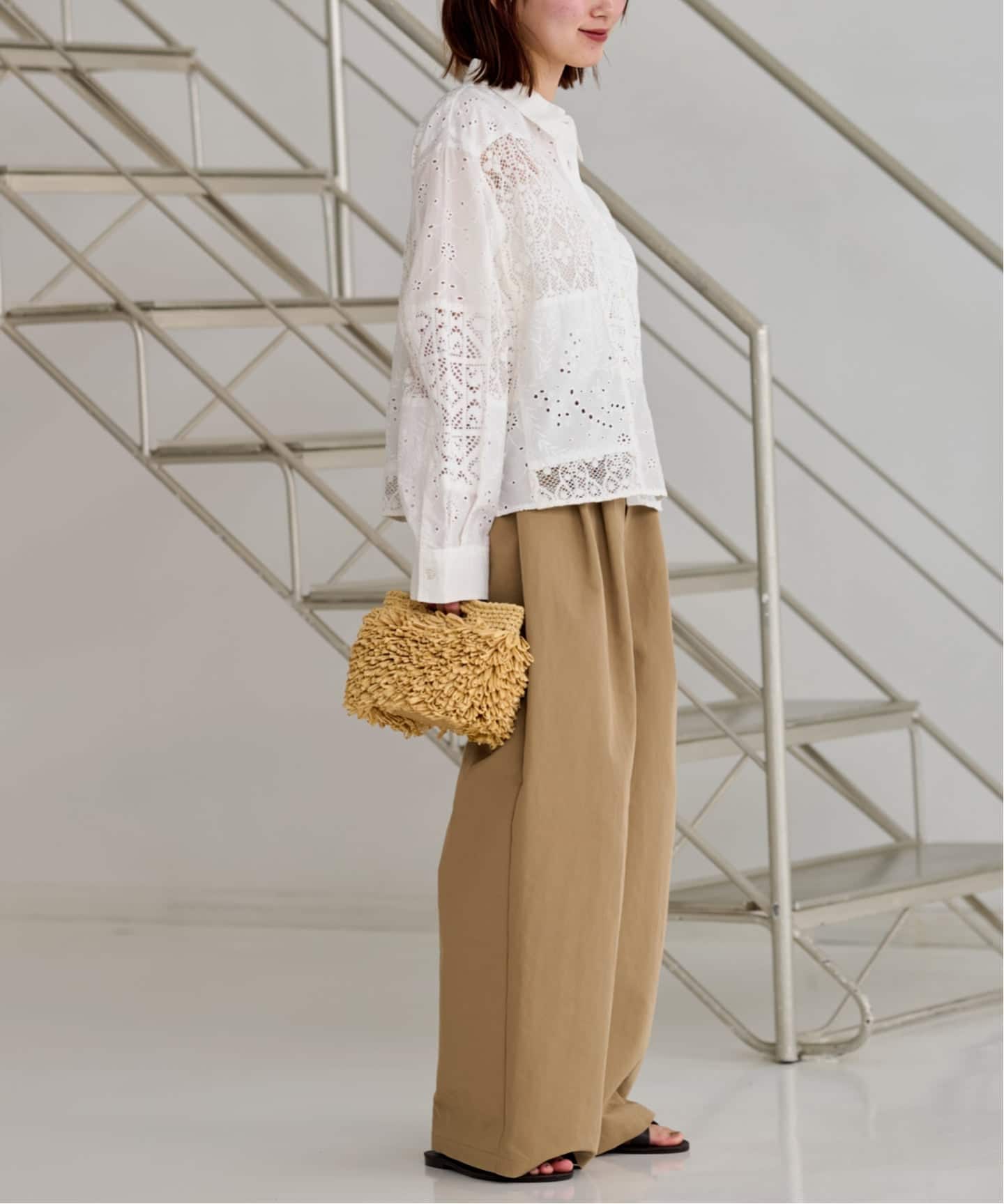 パッチワークレースショートシャツ 追加予約》パッチワークレースショートシャツ（シャツ／ブラウス