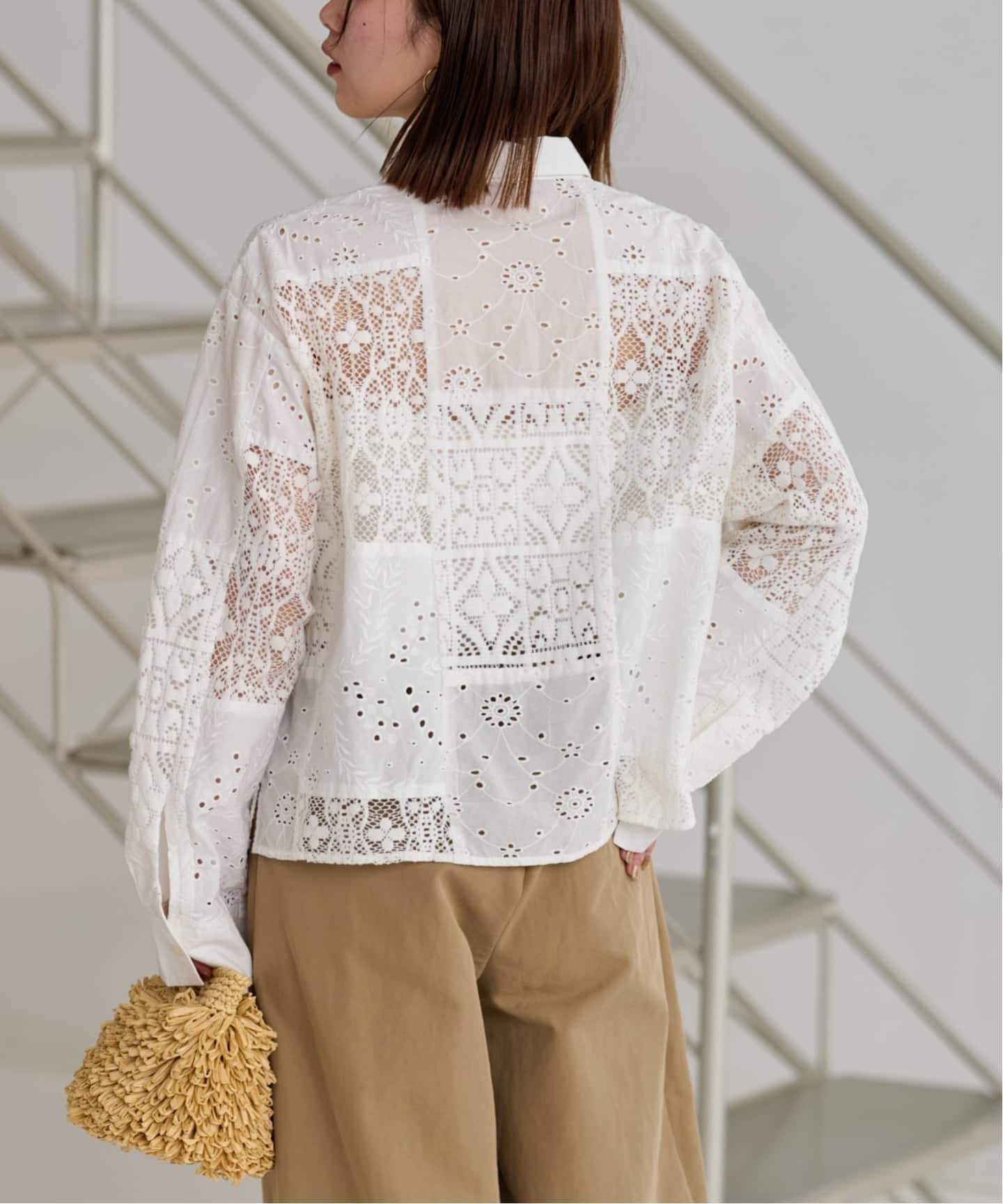 パッチワークレースショートシャツ 追加予約》パッチワークレースショートシャツ（シャツ／ブラウス