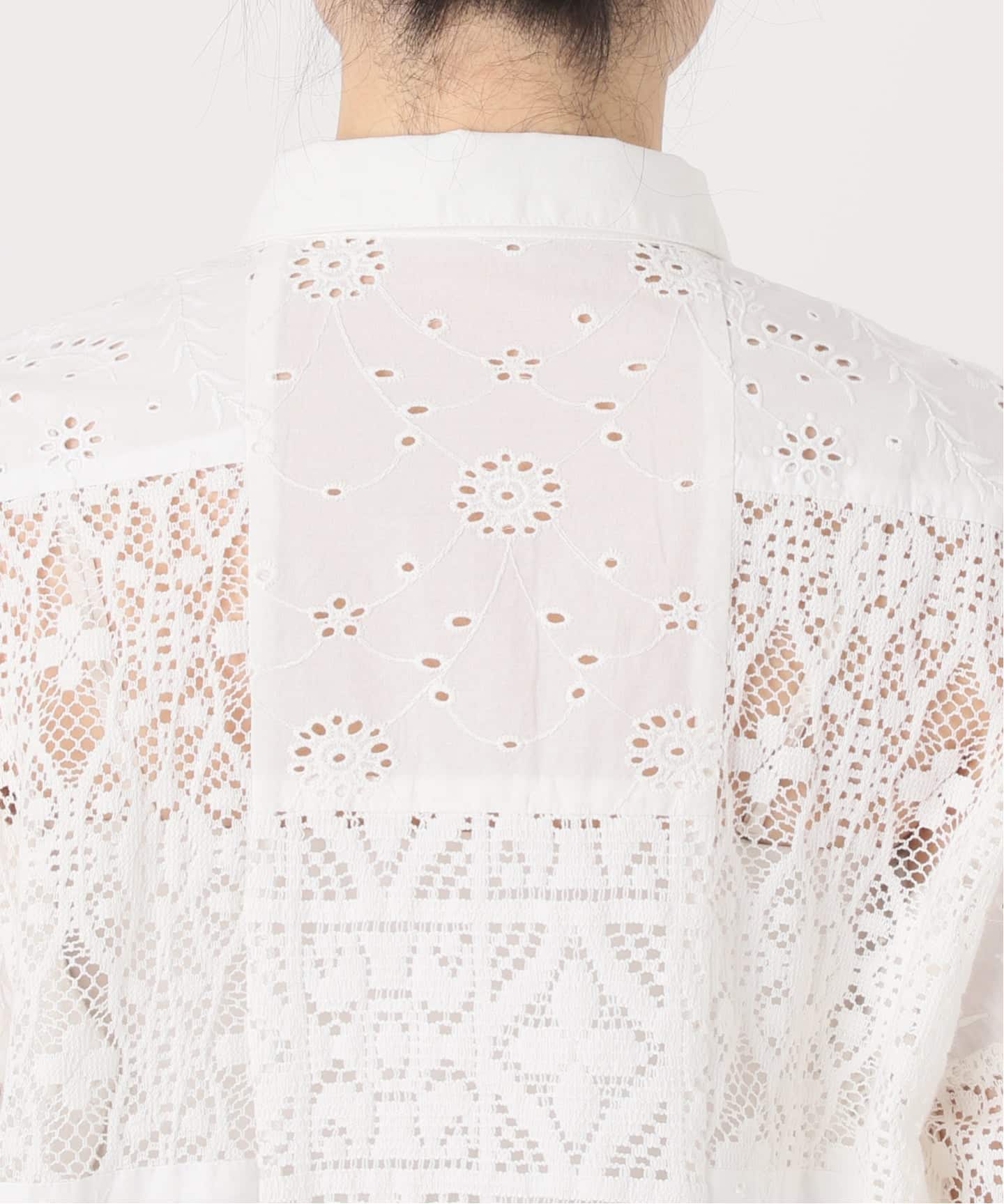 追加予約》パッチワークレースショートシャツ（シャツ／ブラウス