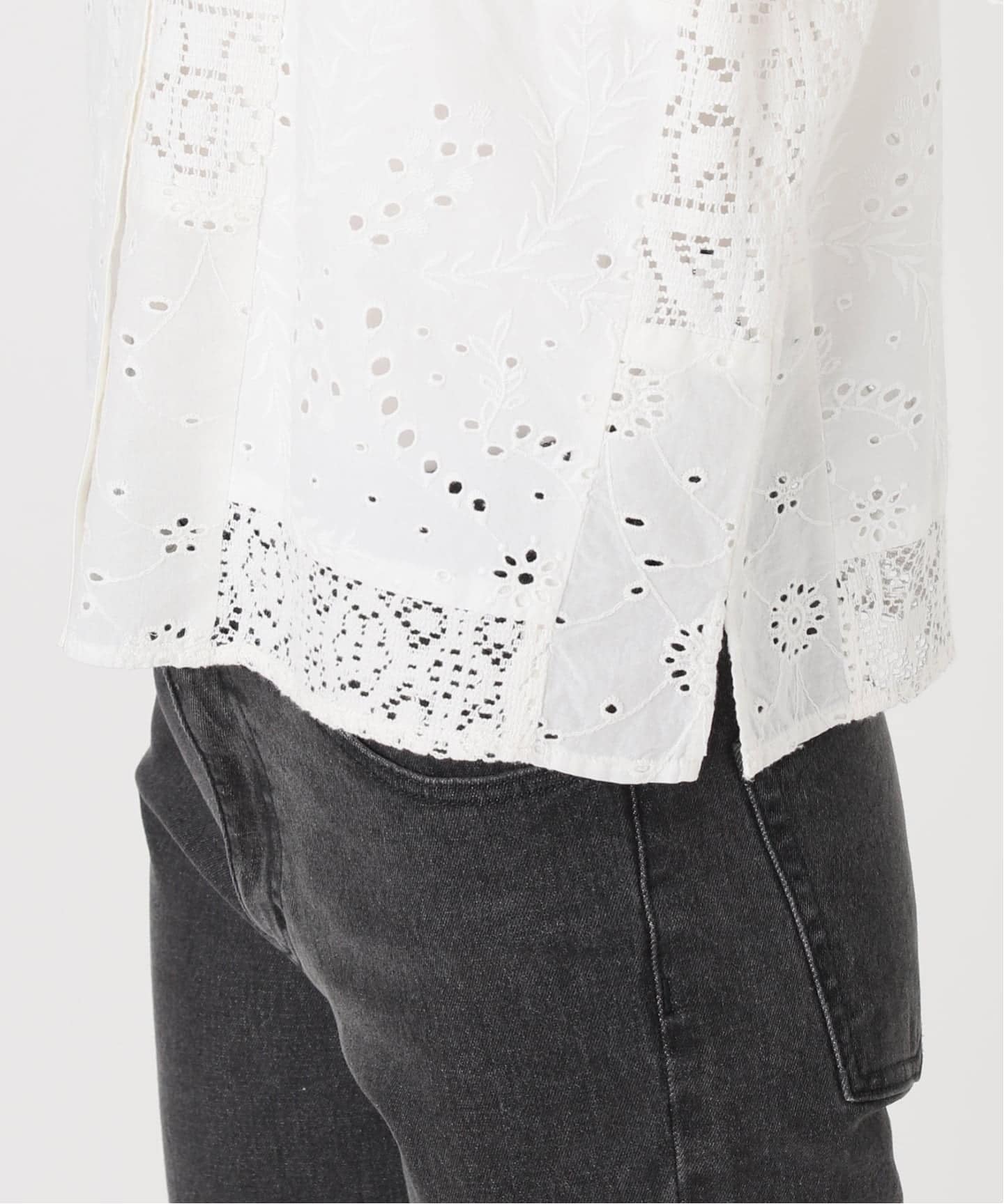 追加予約》パッチワークレースショートシャツ（シャツ／ブラウス
