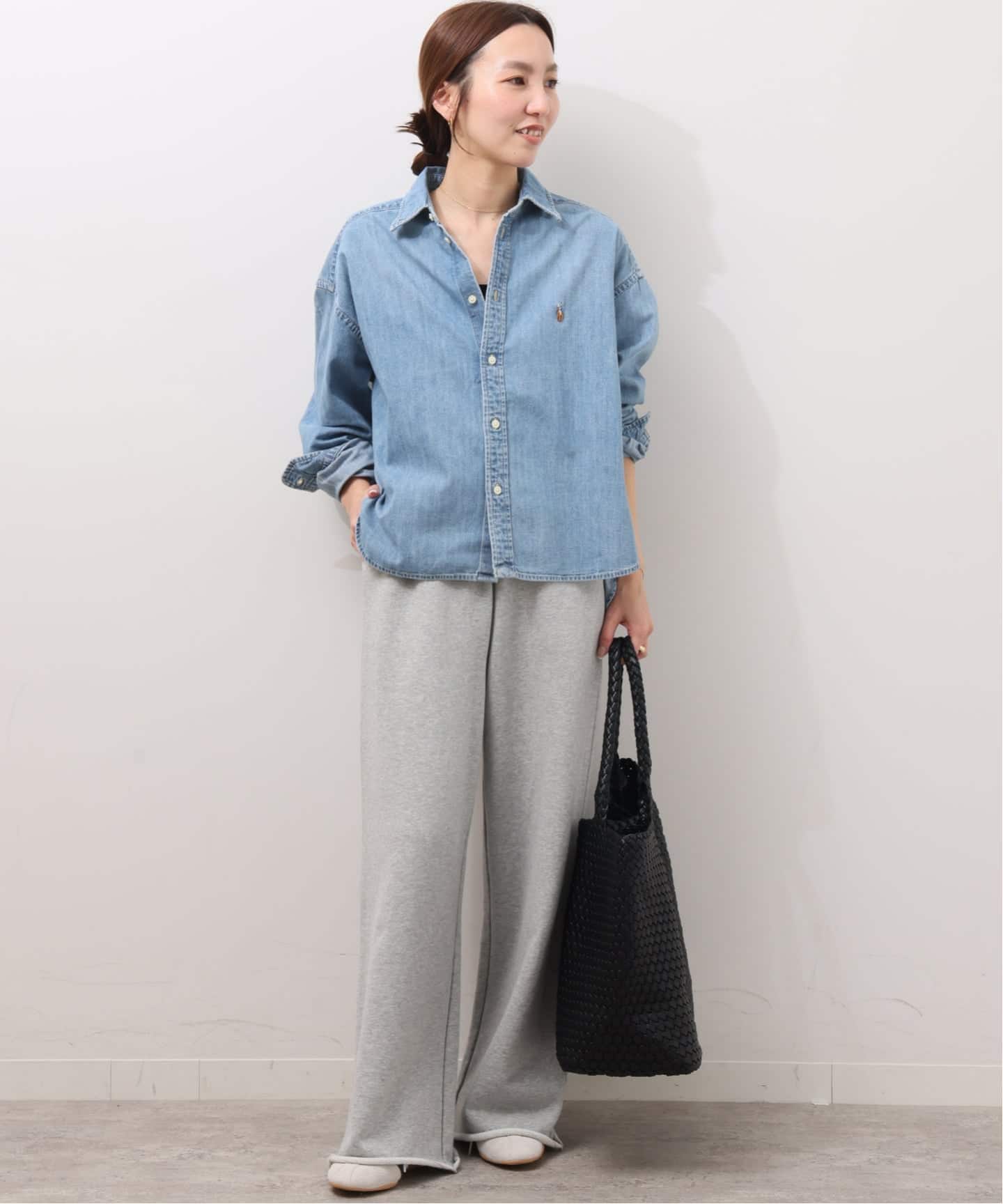 POLO RALPH LAUREN 】ワイド クロップドフィット デニムシャツ（シャツ