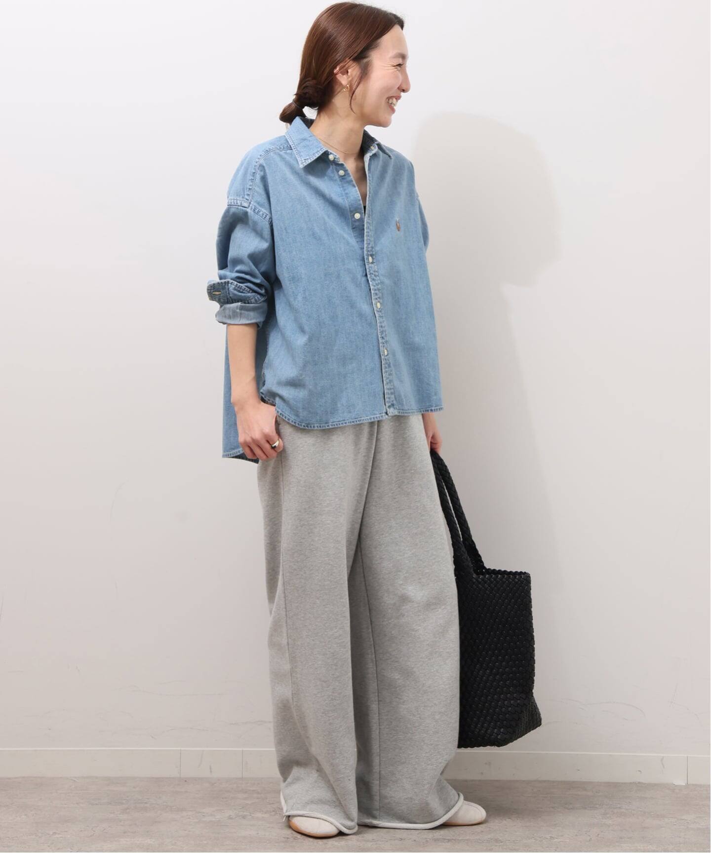 予約》【POLO RALPH LAUREN 】ワイド クロップドフィット デニムシャツ