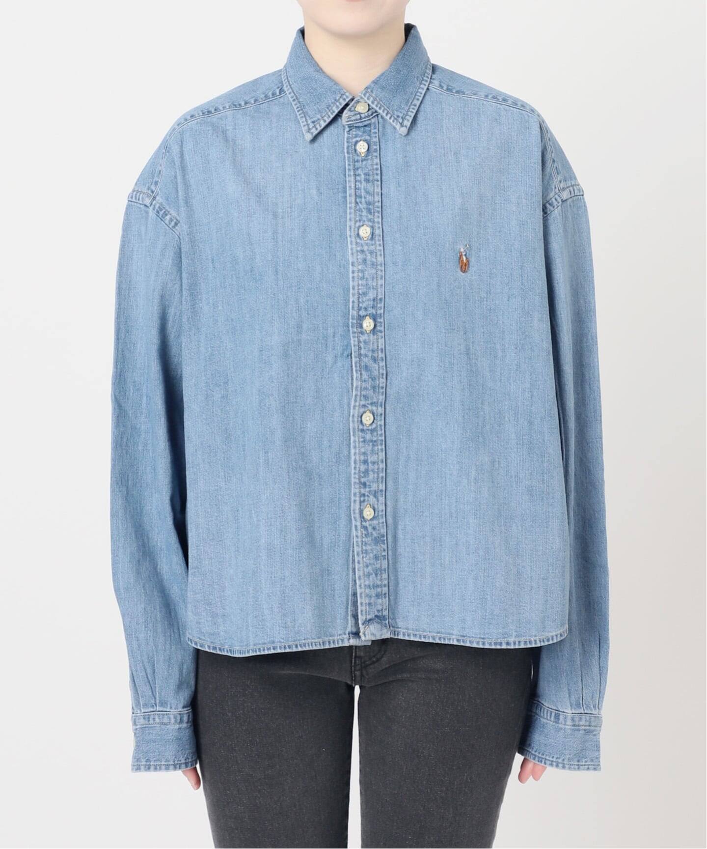 POLO RALPH LAUREN 】ワイド クロップドフィット デニムシャツ（シャツ