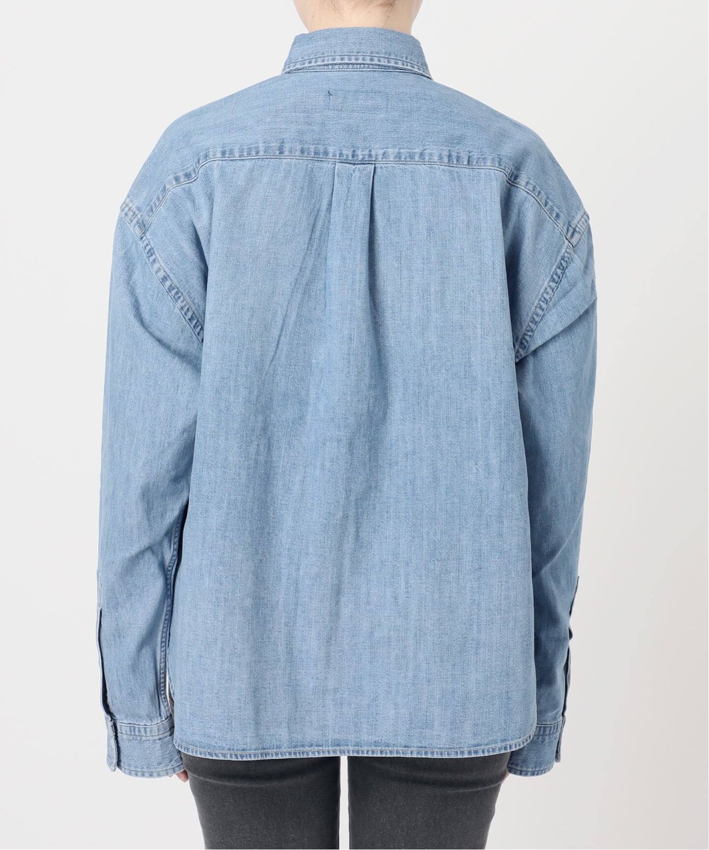 予約》【POLO RALPH LAUREN 】ワイド クロップドフィット デニムシャツ