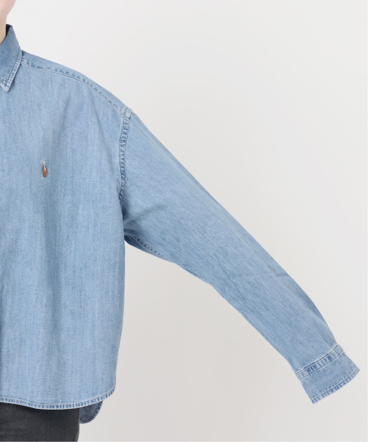 POLO RALPH LAUREN 】ワイド クロップドフィット デニムシャツ（シャツ