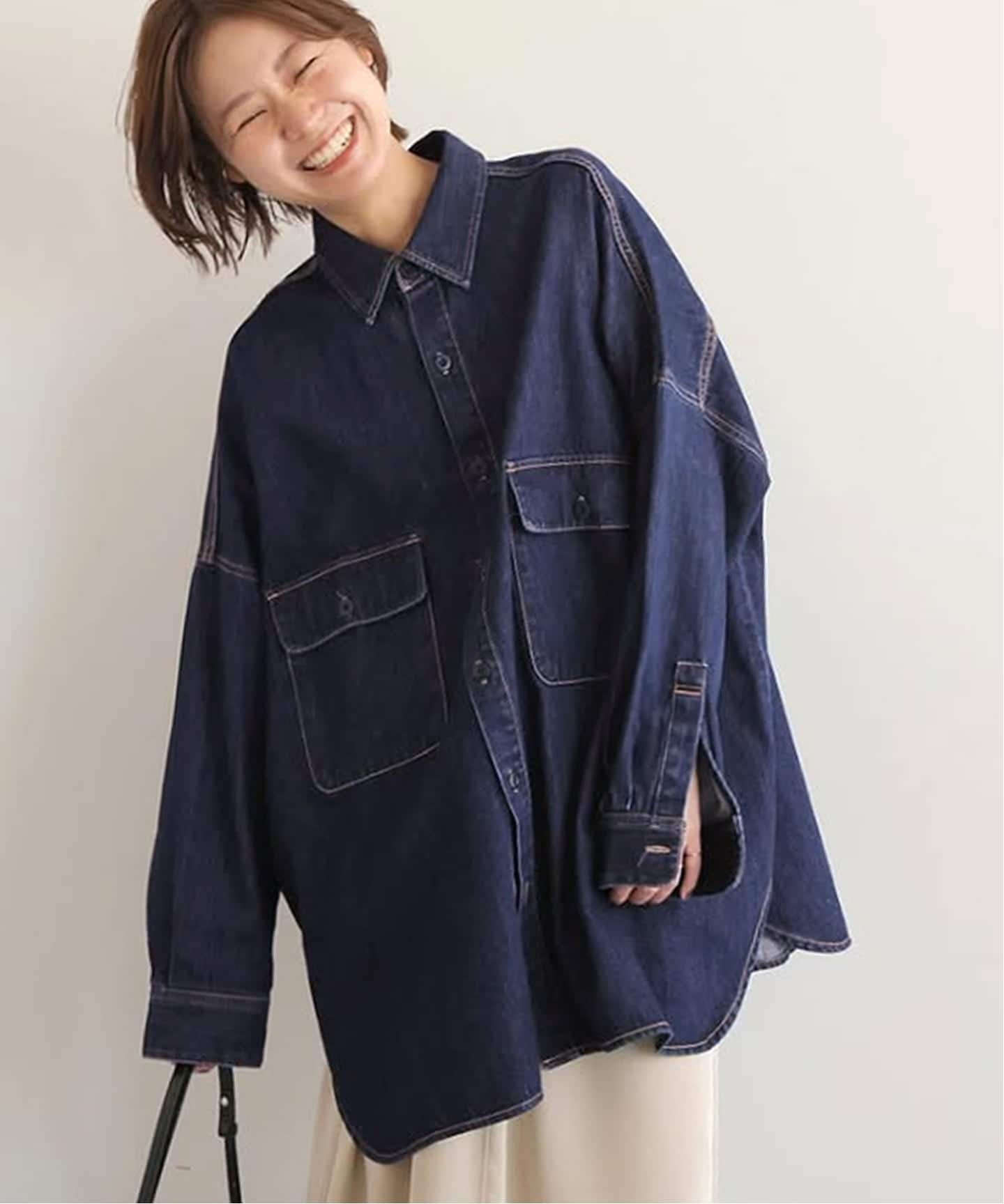 追加予約》【LANCER/ランサー】デニムビッグシャツ（シャツ／ブラウス