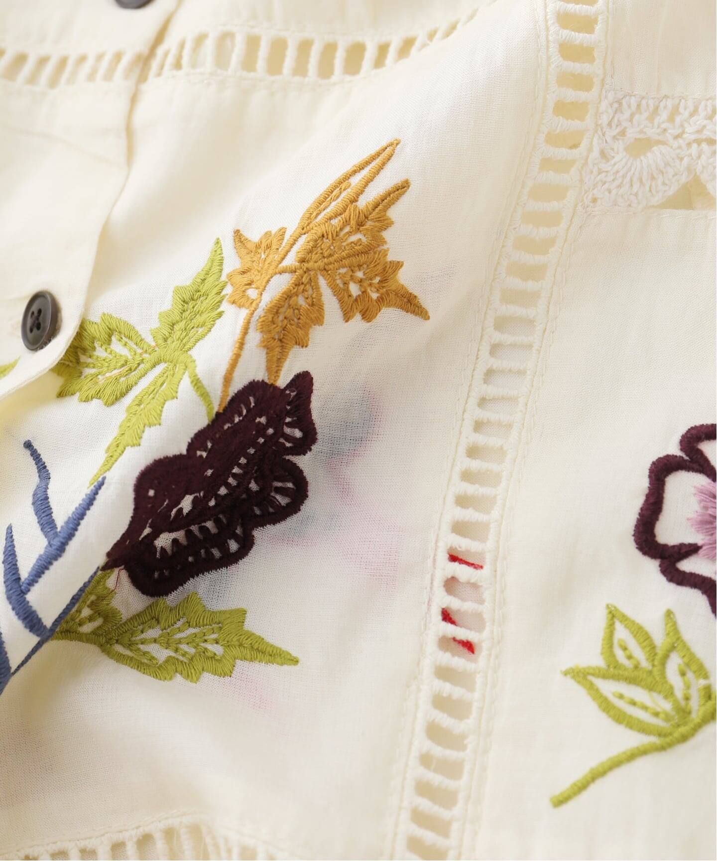 TODAYFUL/トゥデイフル】 Embroidery Patchwork SH（シャツ／ブラウス