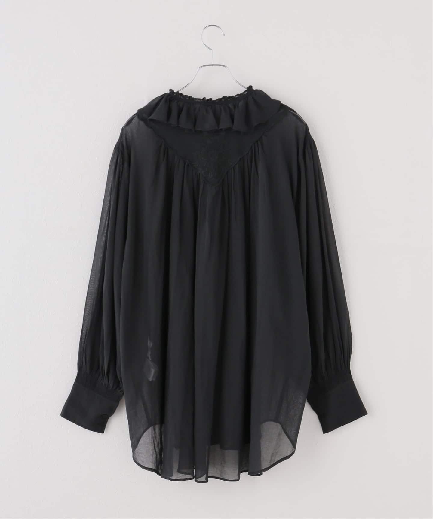 crinkle crinkle crinkle】 back embroidery sheer blouse（シャツ