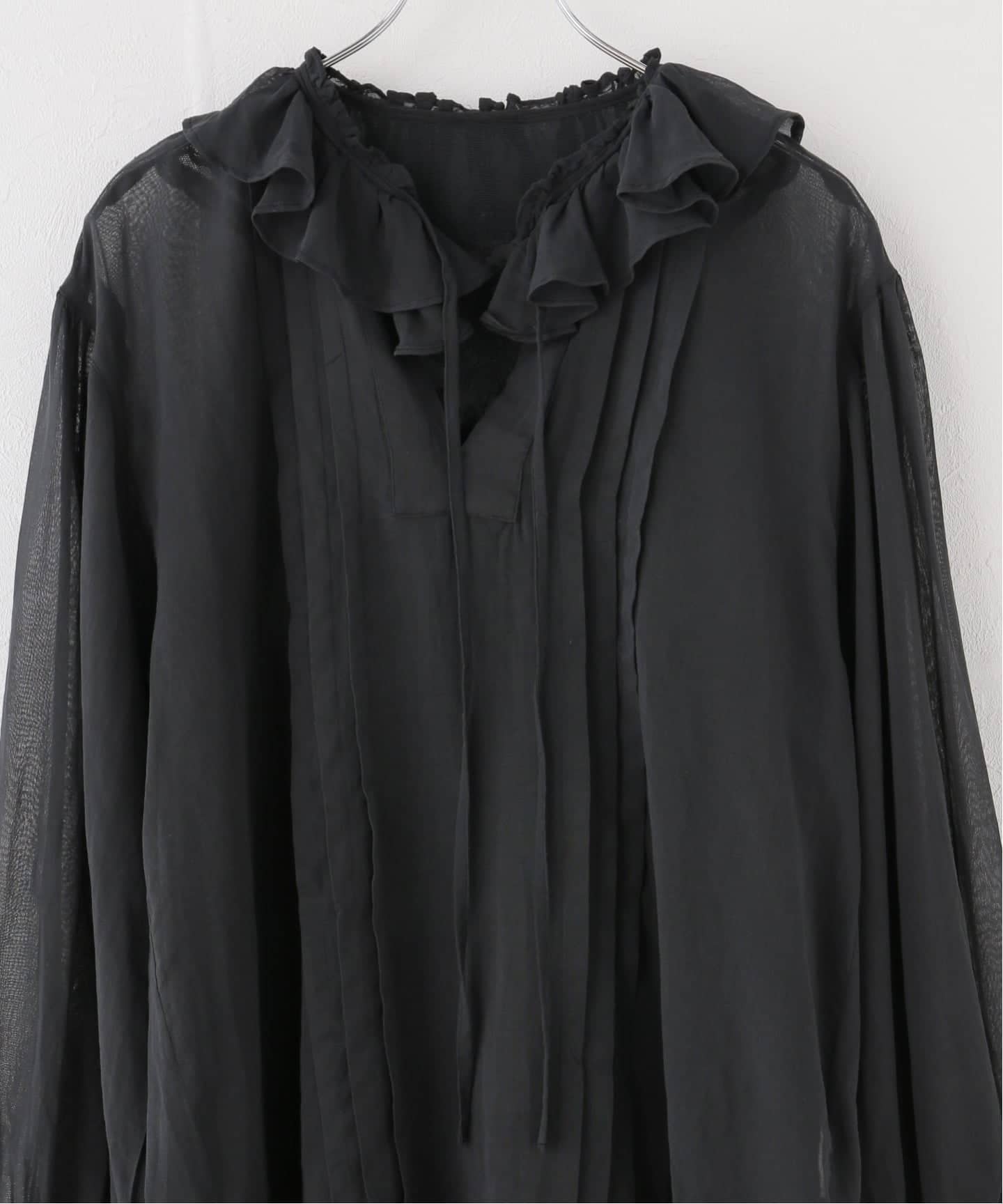 crinkle crinkle crinkle】 back embroidery sheer blouse（シャツ