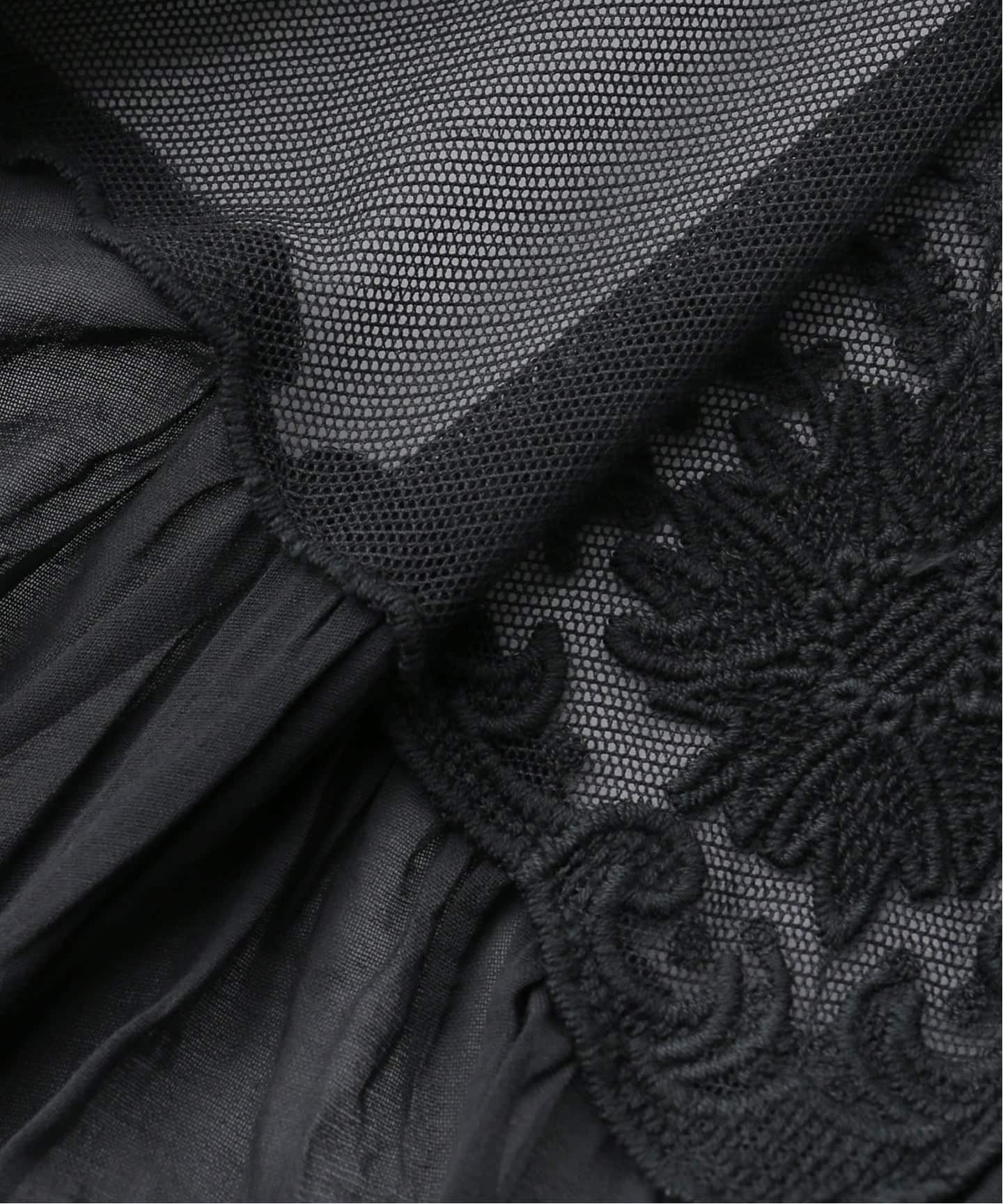 crinkle crinkle crinkle】 back embroidery sheer blouse（シャツ