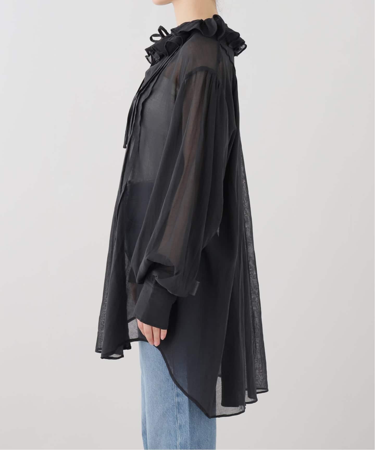 crinkle crinkle crinkle】 back embroidery sheer blouse（シャツ