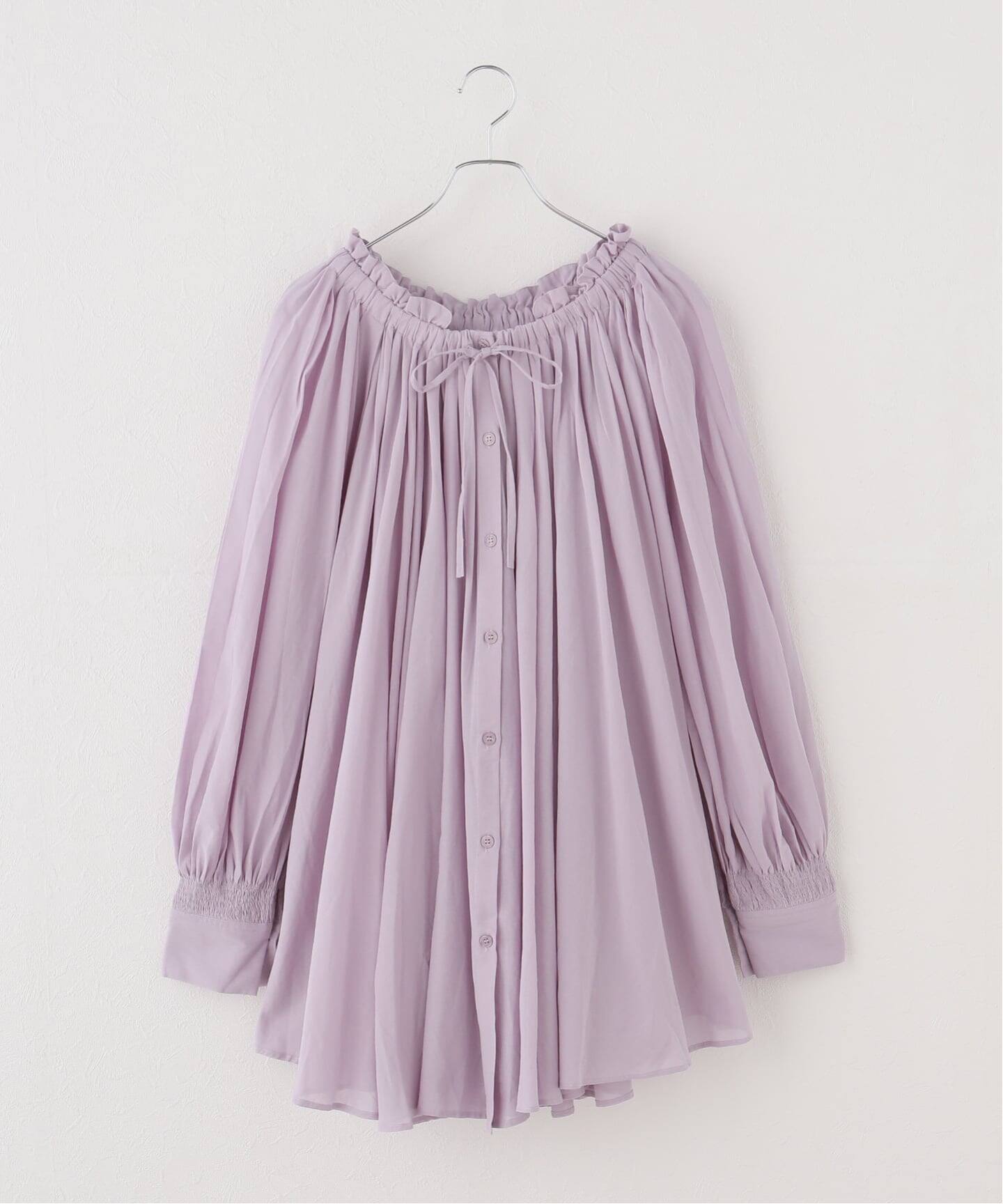 crinkle crinkle crinkle】 sheer gather volume blouse（シャツ