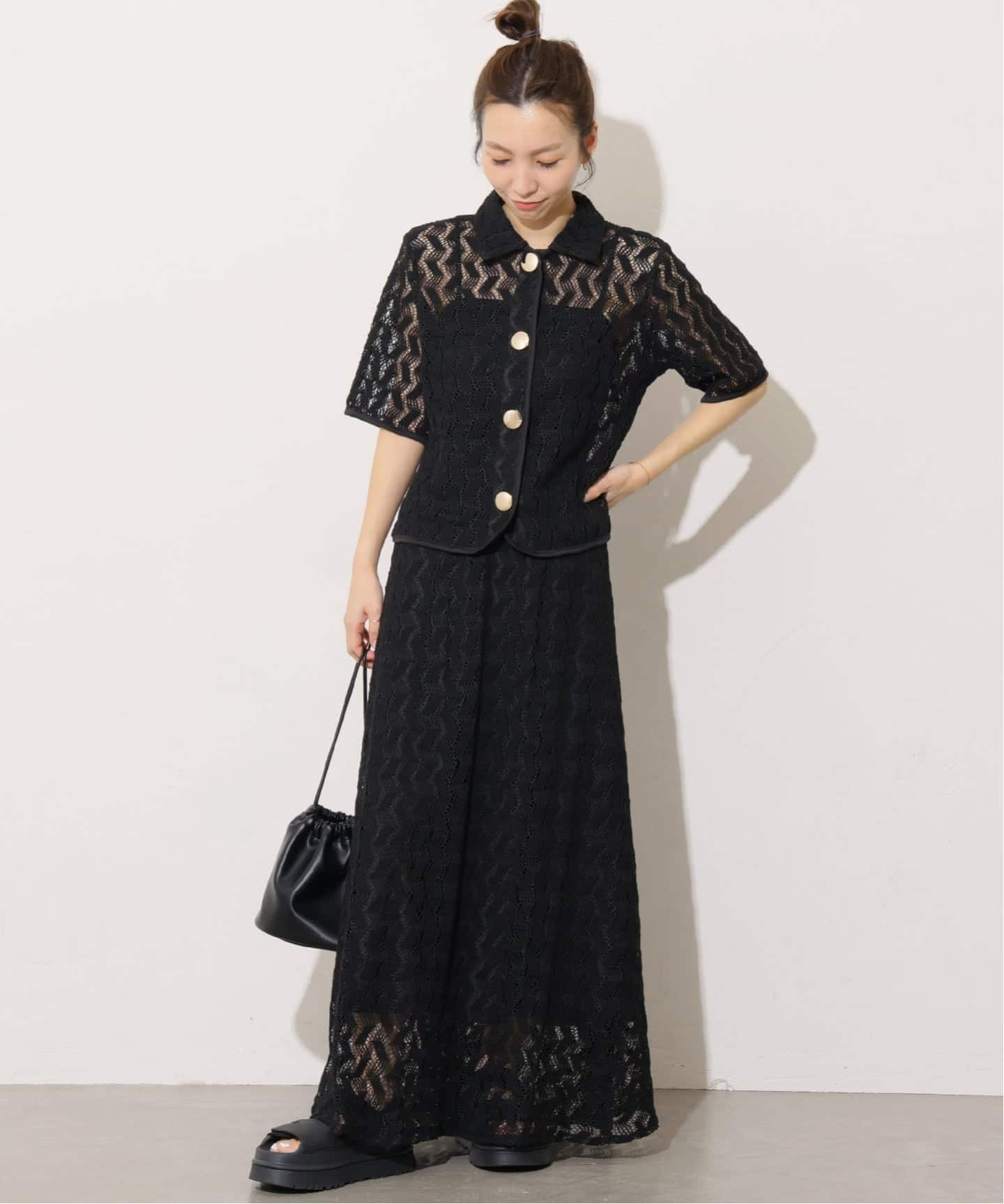 TORRAZZO DONNA/トラッゾドンナ】ジオメトリックレースシャツ（シャツ