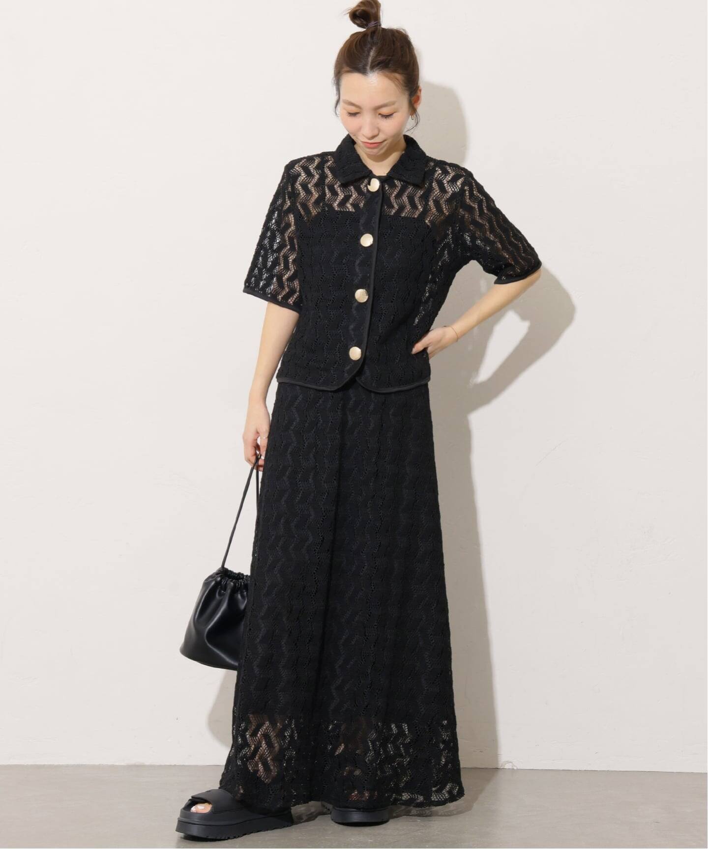 TORRAZZO DONNA/トラッゾドンナ】ジオメトリックレースシャツ（シャツ 