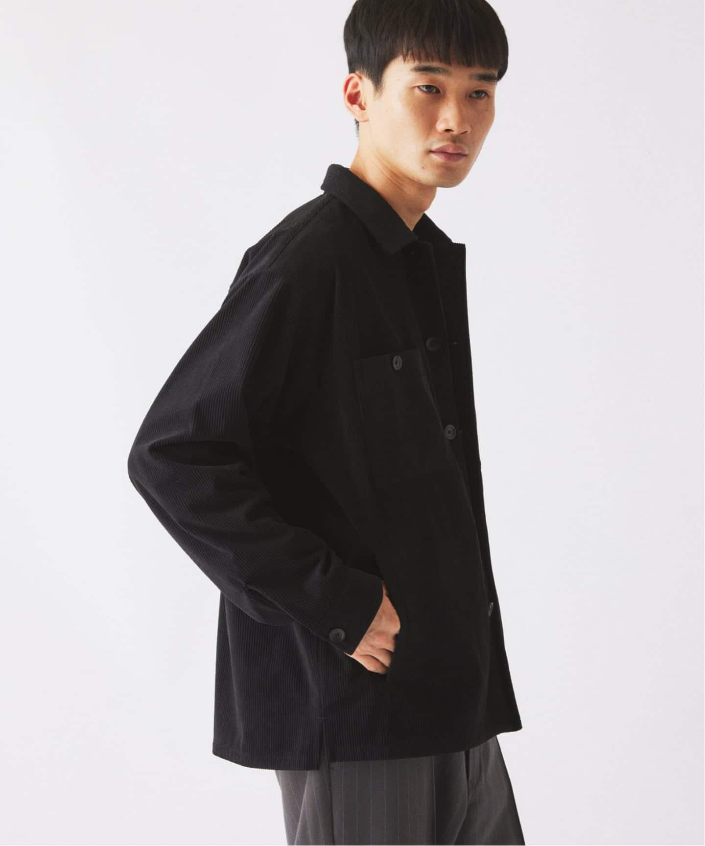 テンダーロイン　T-WOOL CPO JKT ボックスロゴ 黒 ジャケット　L テック ”SOLOTEX(R)” コーデュロイ ウォッシャブル CPOシャツ