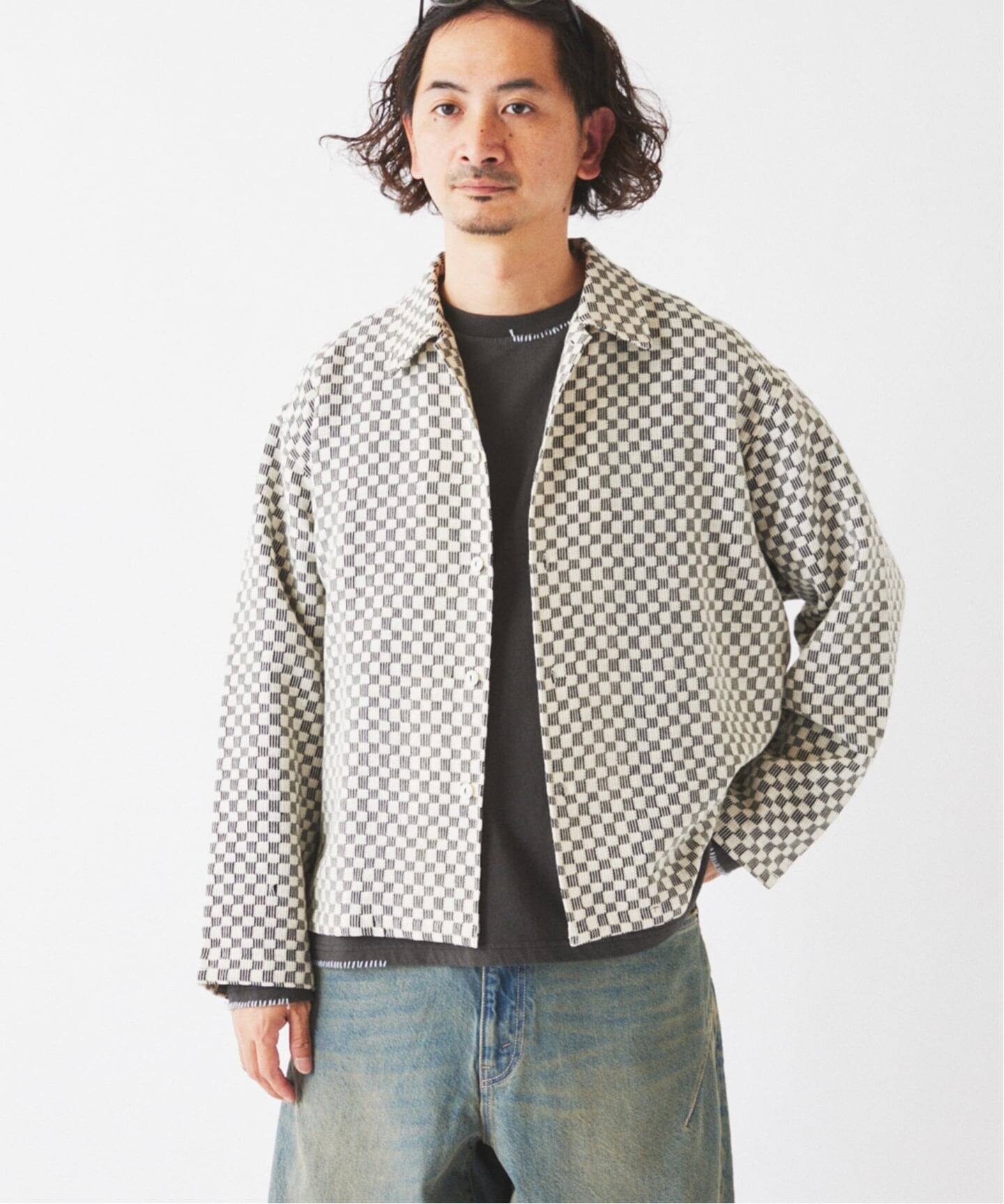 INDIA COTTON ”チェッカー” クロシェシャツ（シャツ／ブラウス
