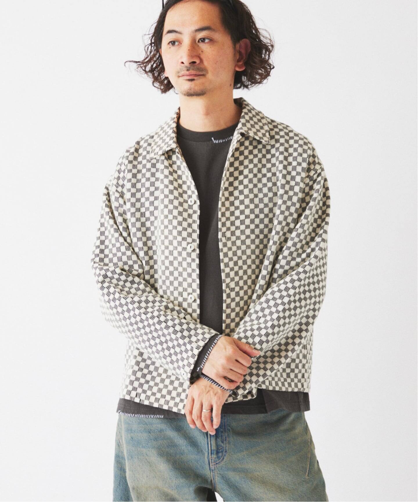 INDIA COTTON ”チェッカー” クロシェシャツ（シャツ／ブラウス