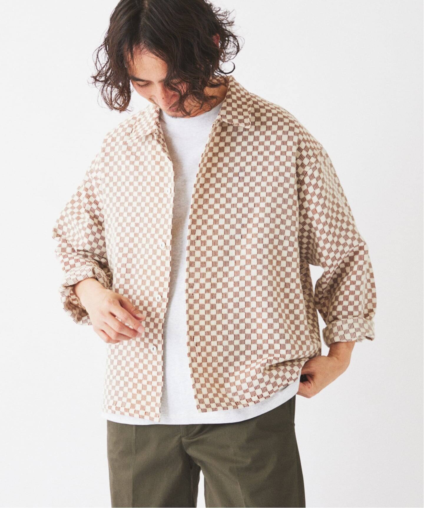 INDIA COTTON ”チェッカー” クロシェシャツ（シャツ／ブラウス