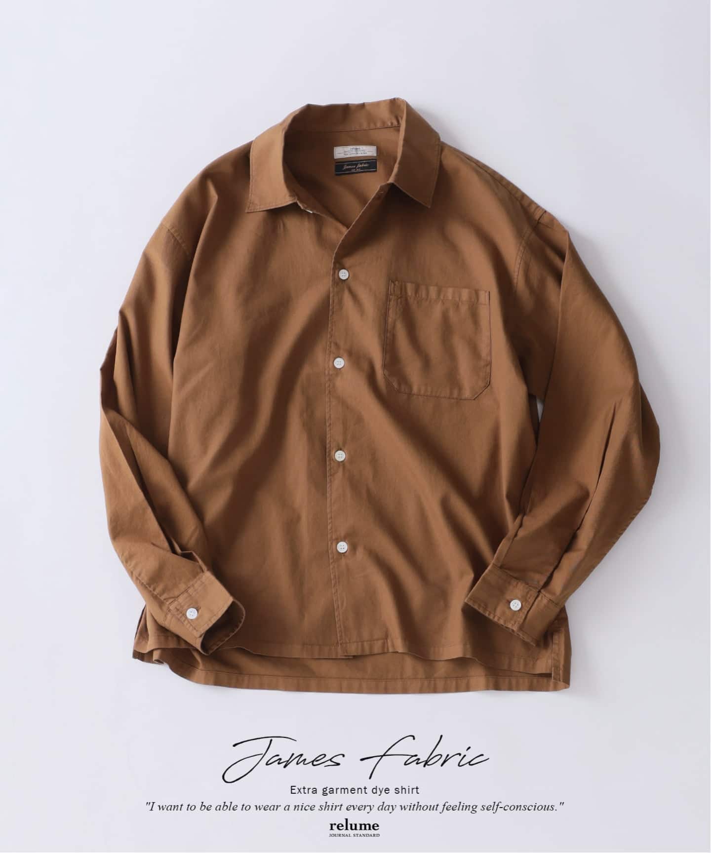 予約》JAMES FABRIC / ジェームスファブリック ガーメントダイ シャツ