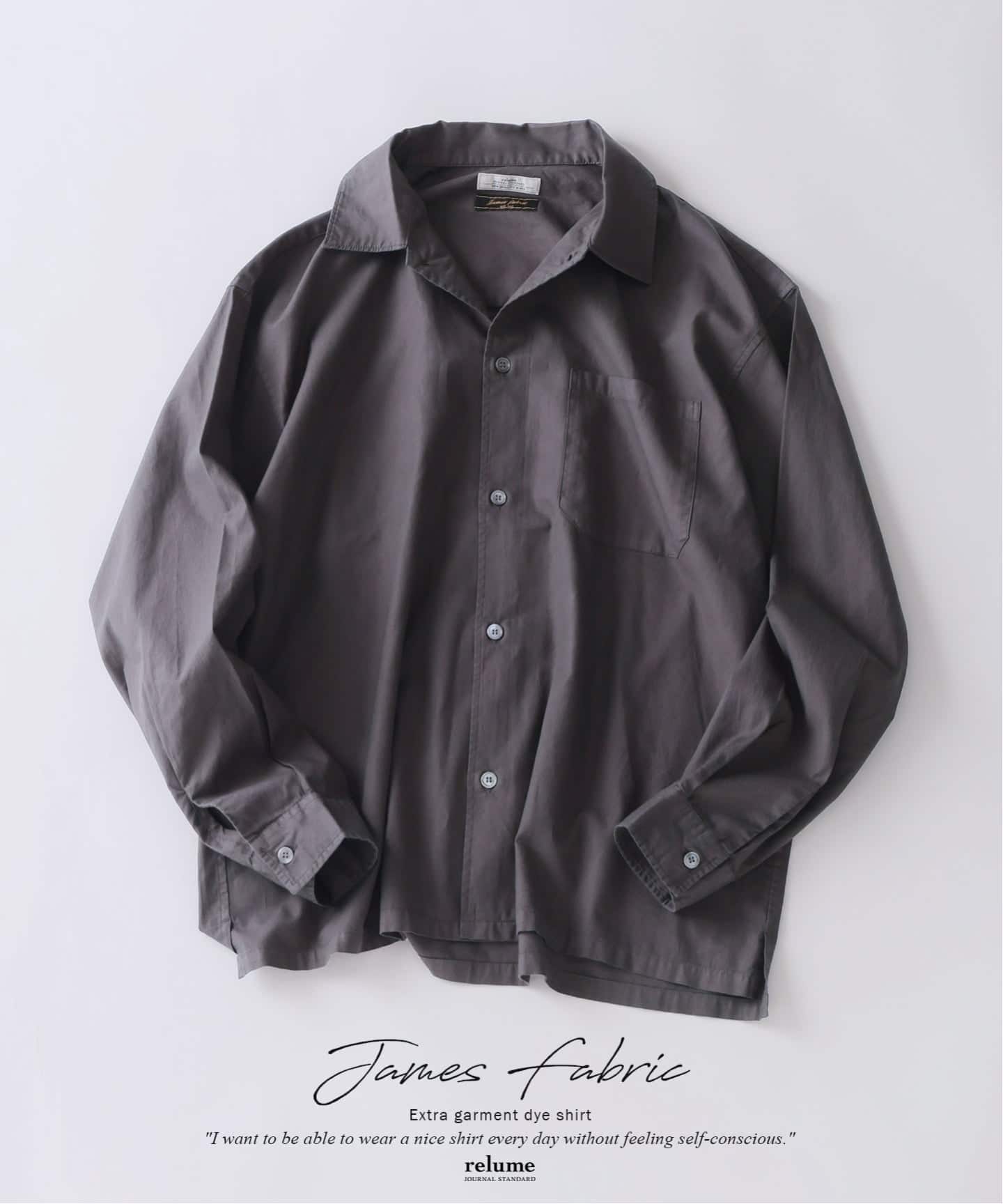 予約》JAMES FABRIC / ジェームスファブリック ガーメントダイ シャツ