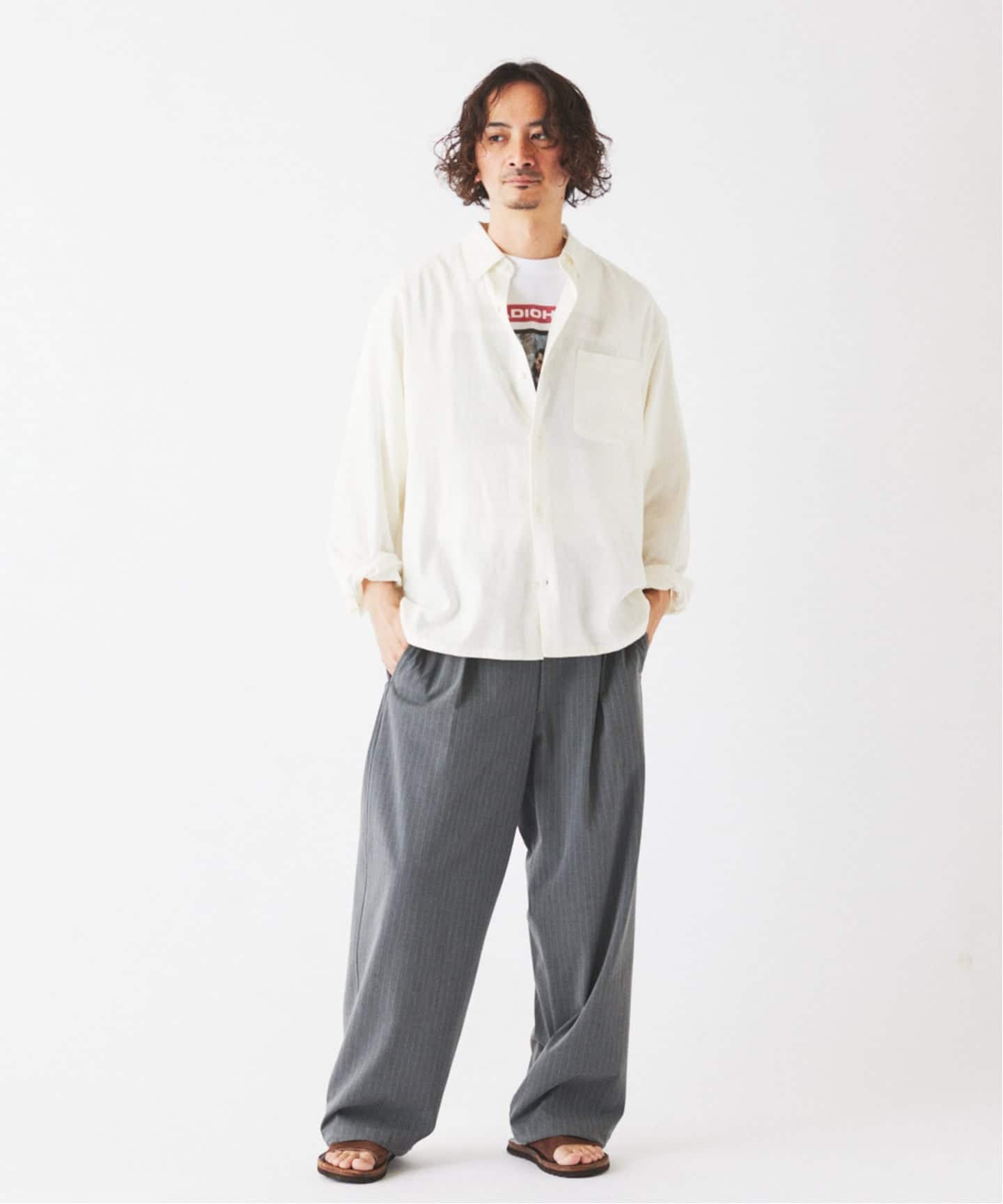 ジャーナルスタンダード relumeリネンレーヨンワイド身幅スキッパーシャツ European Flax / ヨーロピアンフラックス リネン/レーヨン シャツ