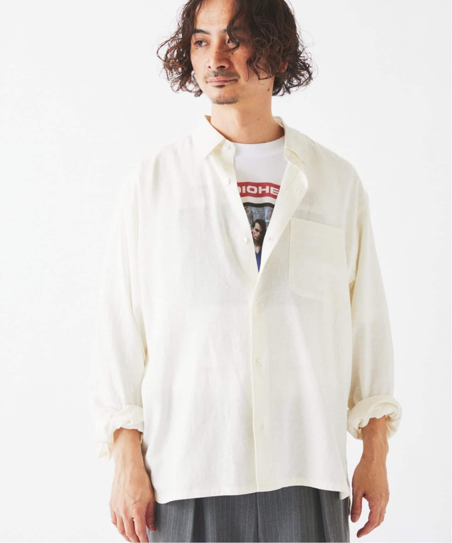 European Flax / ヨーロピアンフラックス リネン/レーヨン シャツ