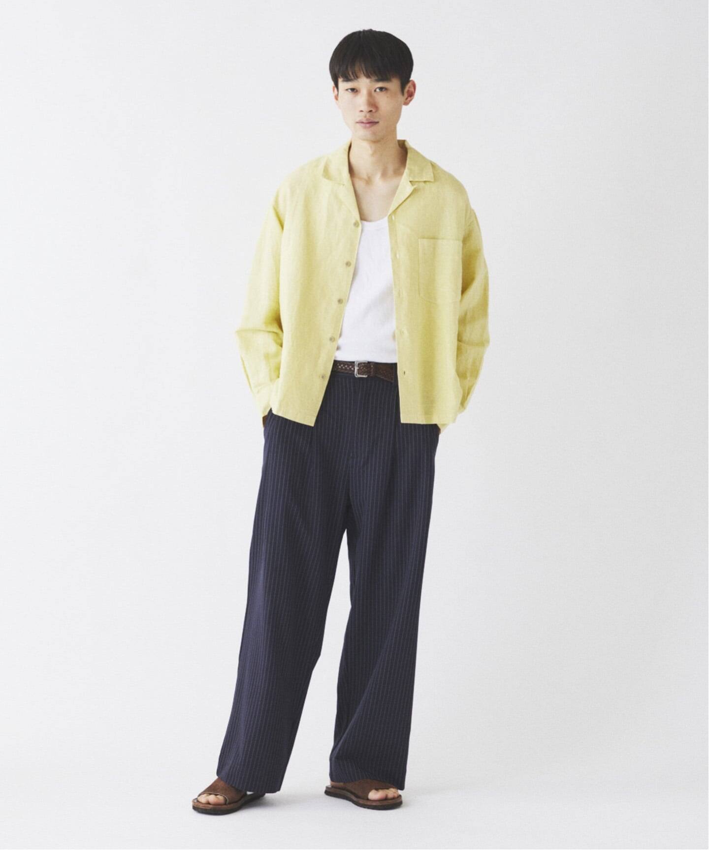 European Flax / ヨーロピアンフラックス 製品染め オープンカラー