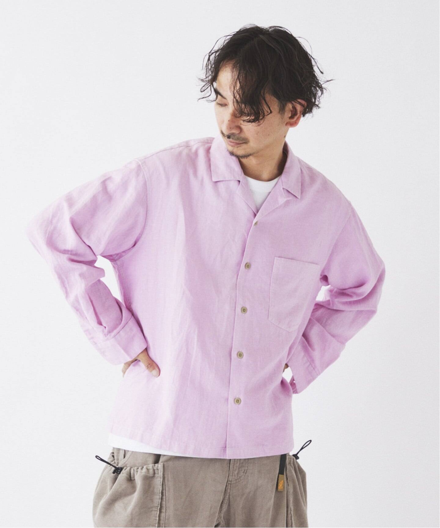 European Flax / ヨーロピアンフラックス 製品染め オープンカラー
