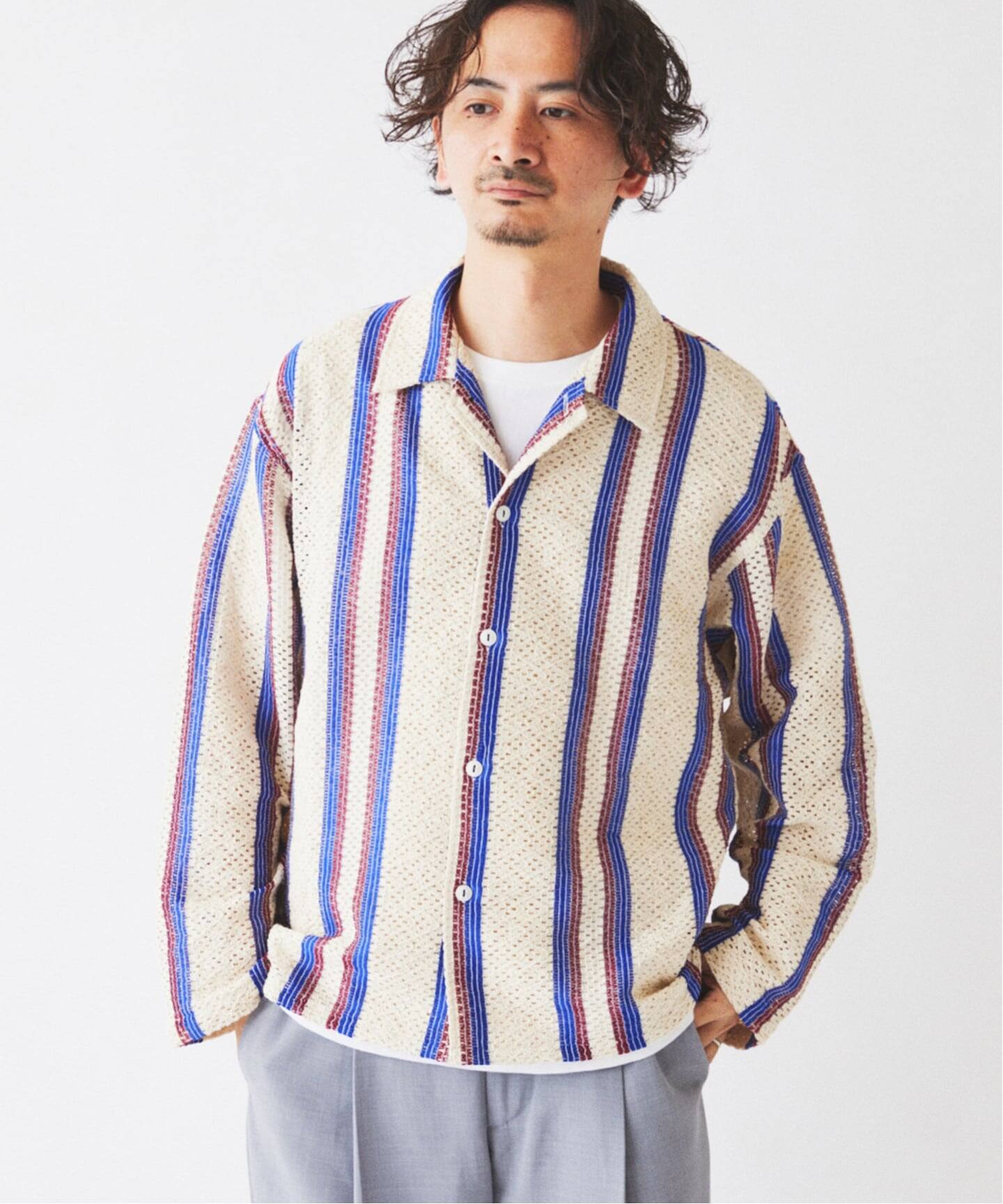 INDIA COTTON ”ウェービー” クロシェシャツ（シャツ／ブラウス