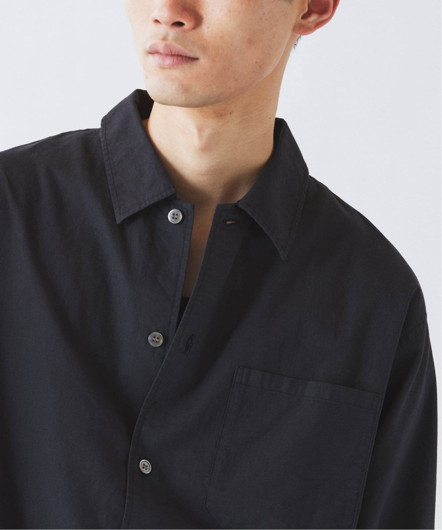 JAMES FABRIC コットンリネン ガーメントダイ シャツ（シャツ 