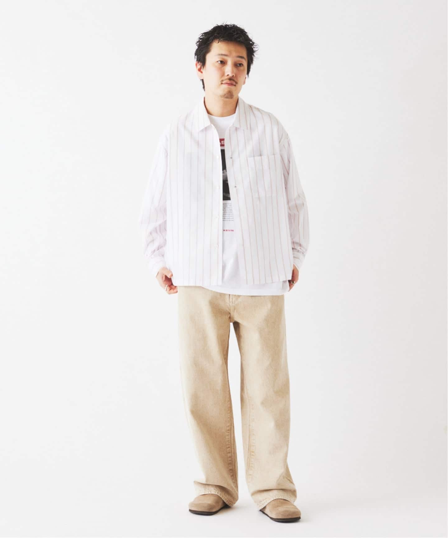 JAMES FABRIC / ジェームスファブリック レーヨンブレンド ストライプ