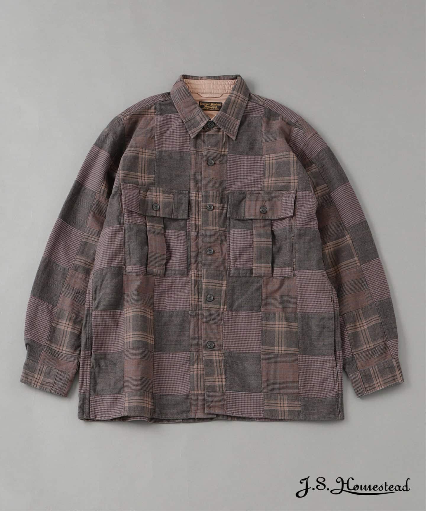 k*k様 ジャーナルスタンダード　ホームステッド　ミリタリー　シャツ　ジャケット 予約》J.S.Homestead / ブリティッシュ チェック パッチワーク