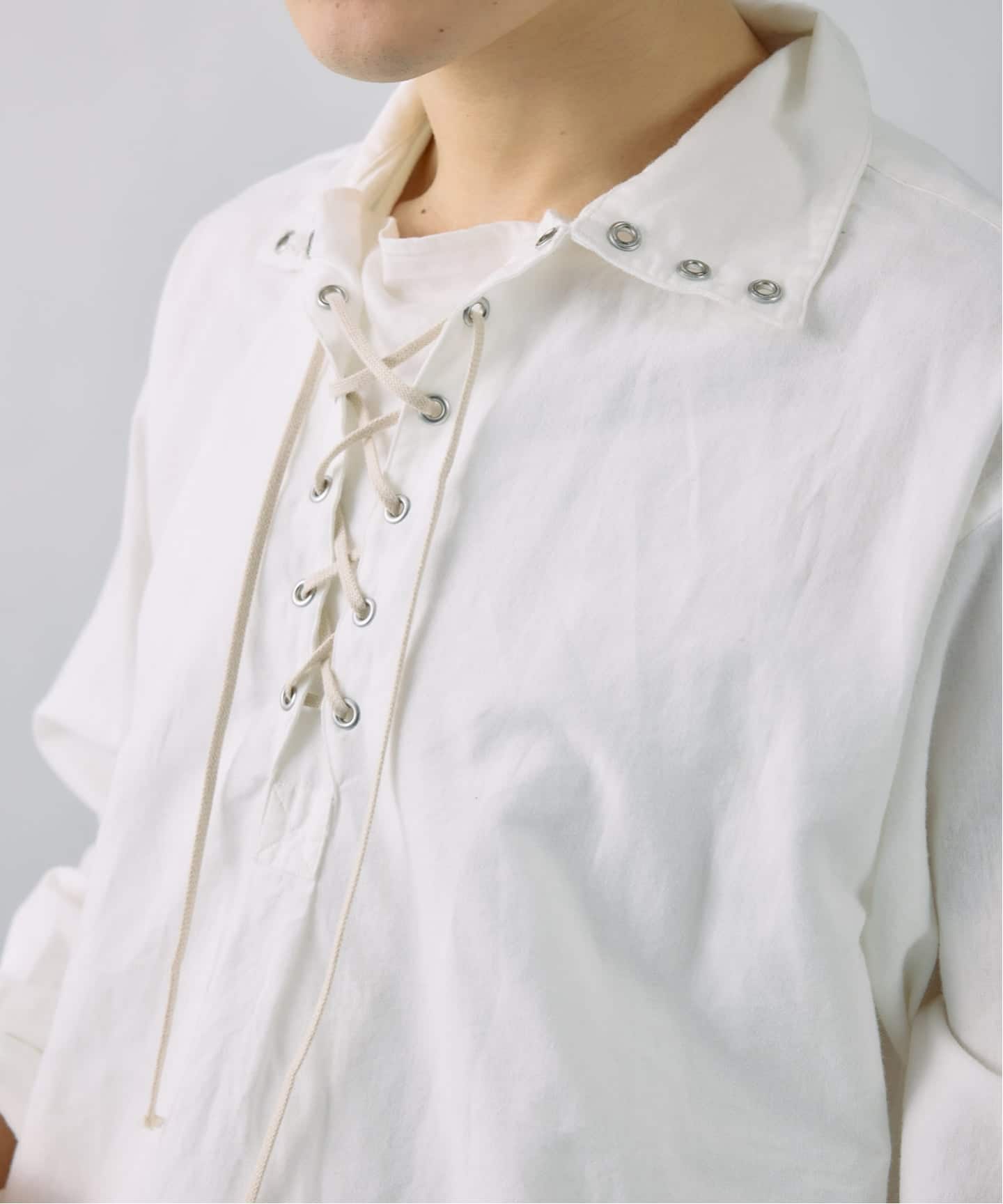 予約》J.S.Homestead / レース アップ シャツ（シャツ／ブラウス