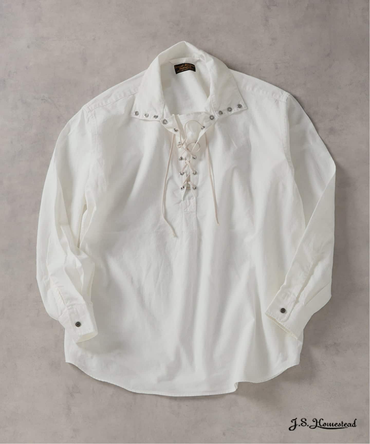 予約》J.S.Homestead / レース アップ シャツ（シャツ／ブラウス