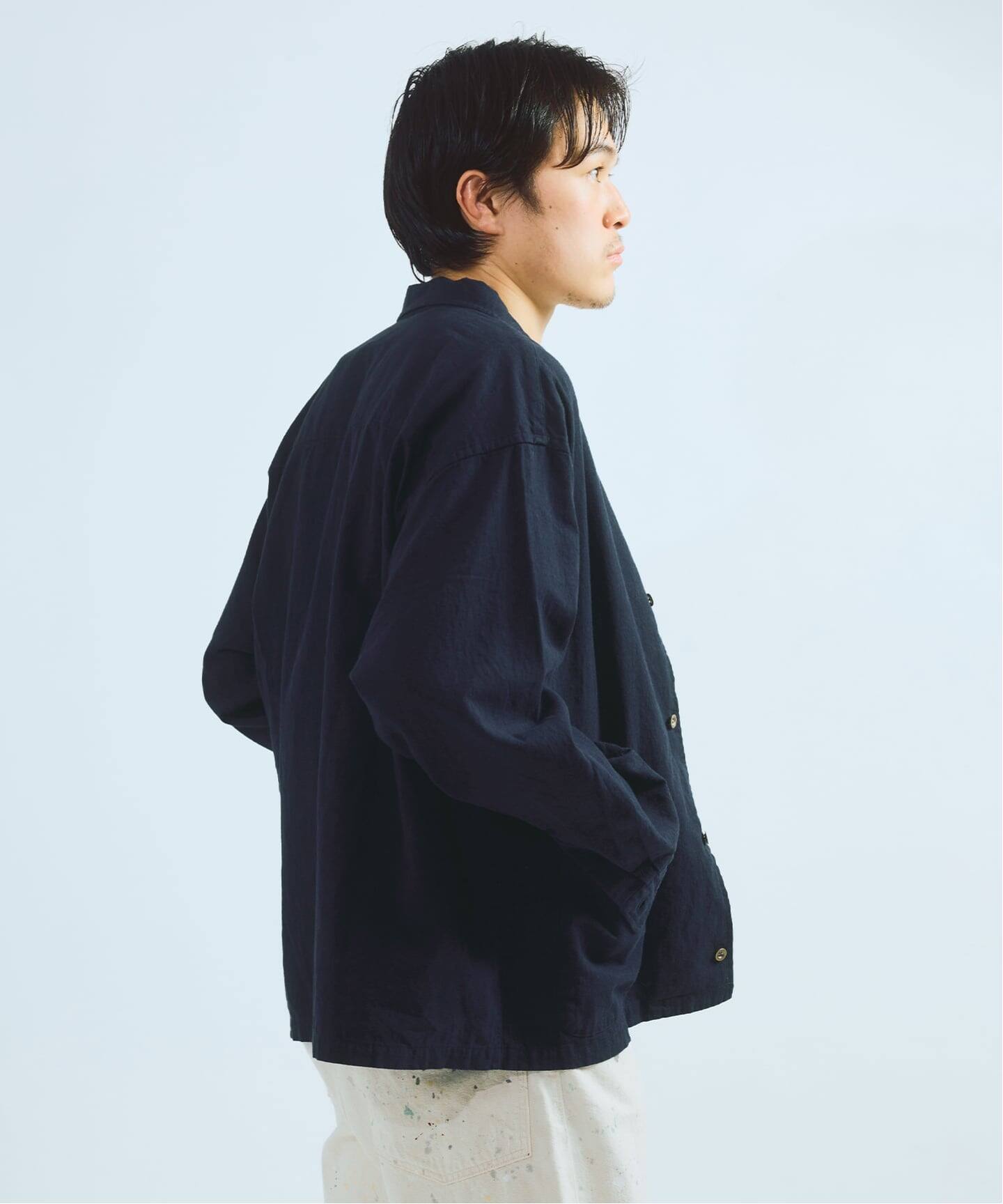 J.S.Homestead / リラックス オープン コットン リネン 長袖 シャツ