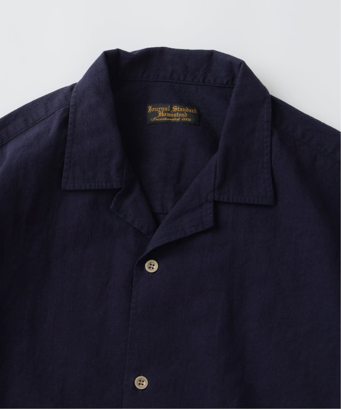 J.S.Homestead / リラックス オープン コットン リネン 長袖 シャツ